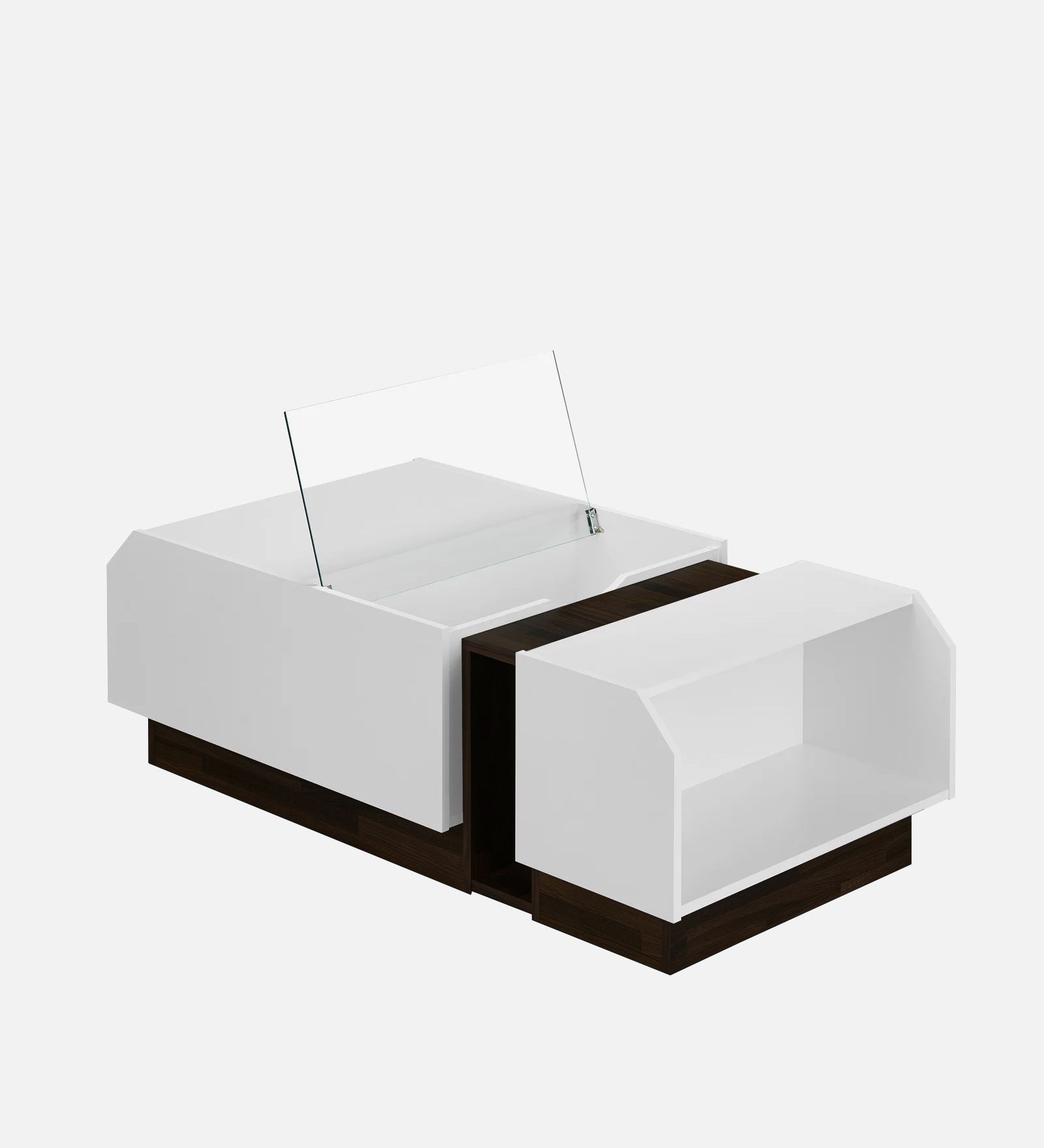 Pengu Coffee Table In Dark Wallnut & Frosty White Finish - Febonic Living