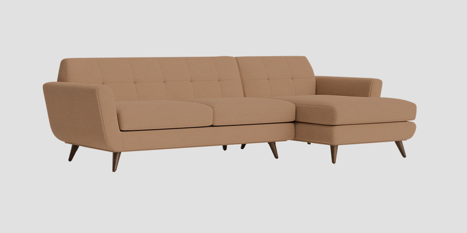 Jasmin Fabric LHS Sectional Sofa (3+ Lounger) In (3+ Lounger) Cosmic Beige Colour - Febonic Living