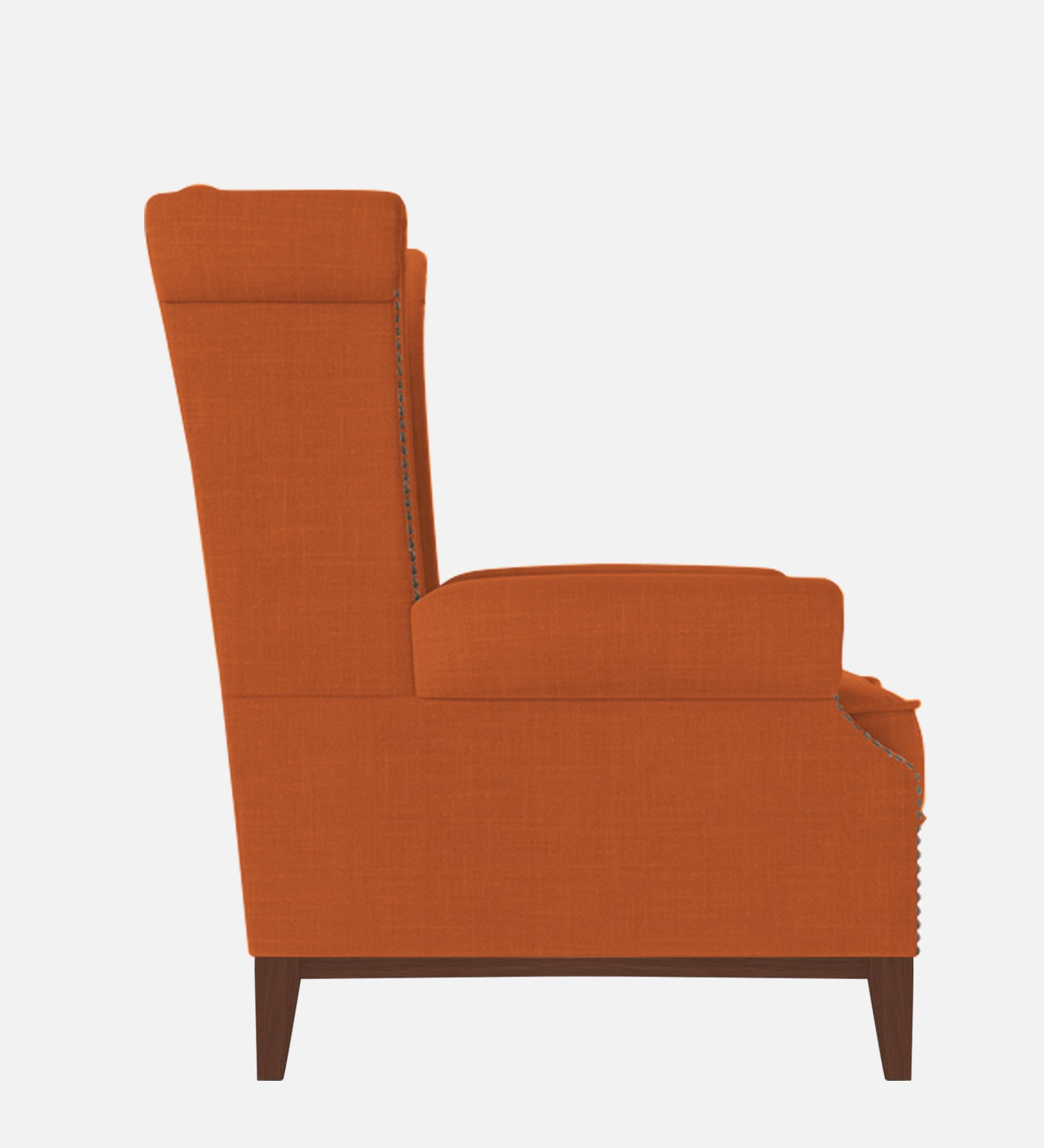 Nory Fabric Wing Chair In Vivid Orange Colour - Febonic Living