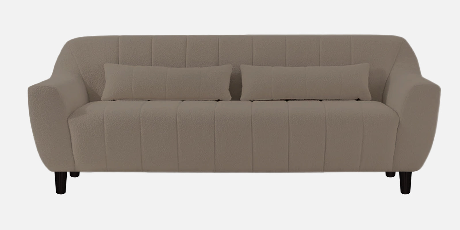 Nesco Boucle Fabric 3 Seater Sofa In Cement Beige Colour - Febonic Living