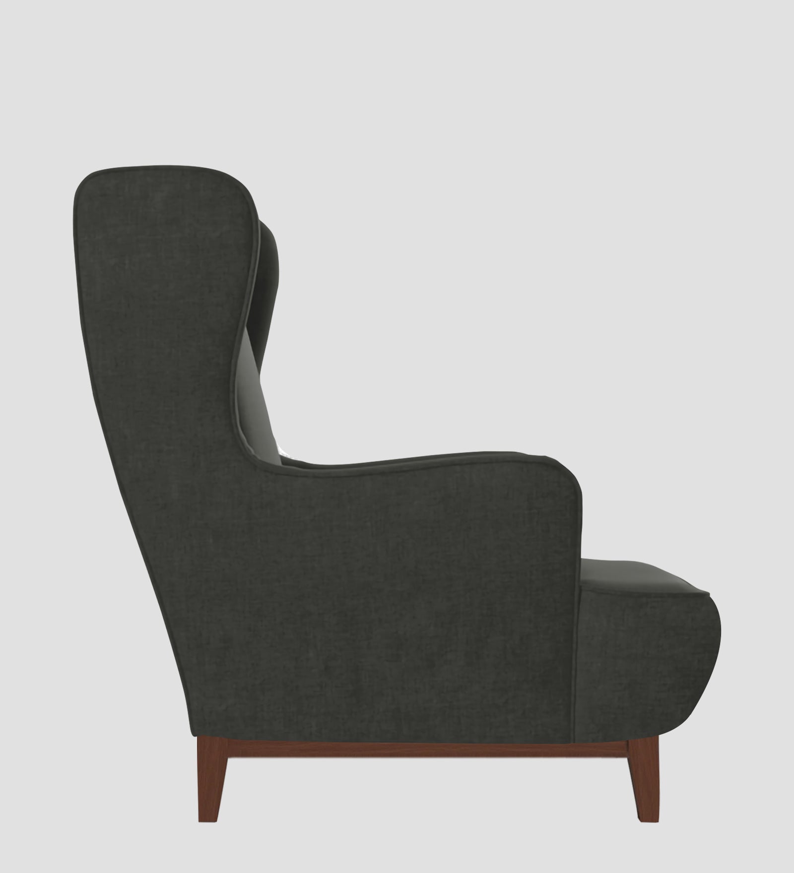 Suri Velvet Wing Chair In Hory Grey Colour - Febonic Living