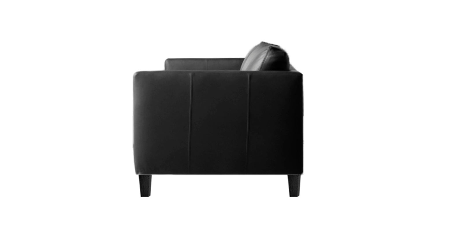 Livi Leatherette 3 Seater Sofa In Lama Black Colour - Febonic Living