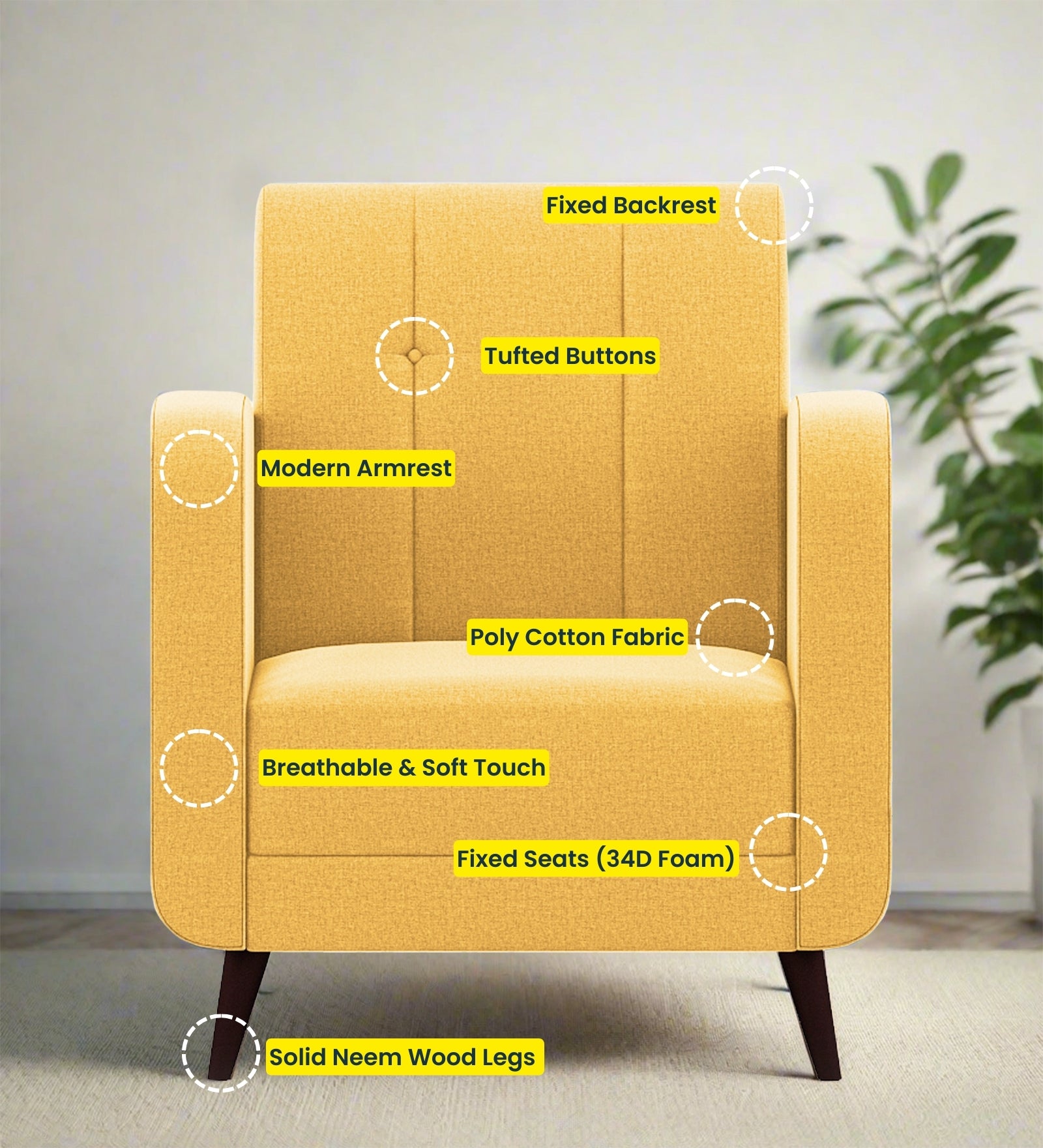Wiki Velvet 1 Seater Sofa In Blush Pink Colour - Febonic Living