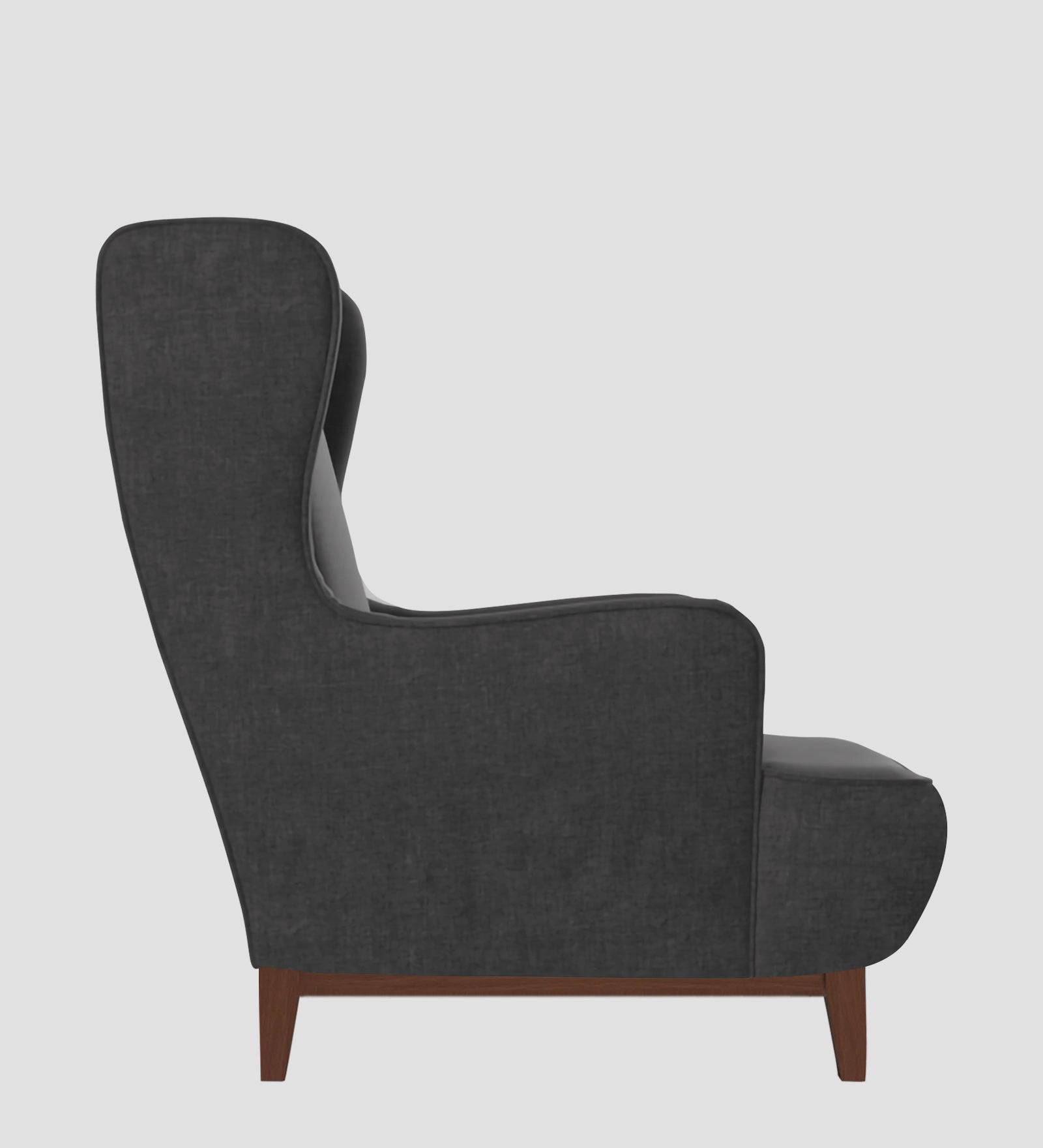 Suri Velvet Wing Chair In Davy Grey Colour - Febonic Living