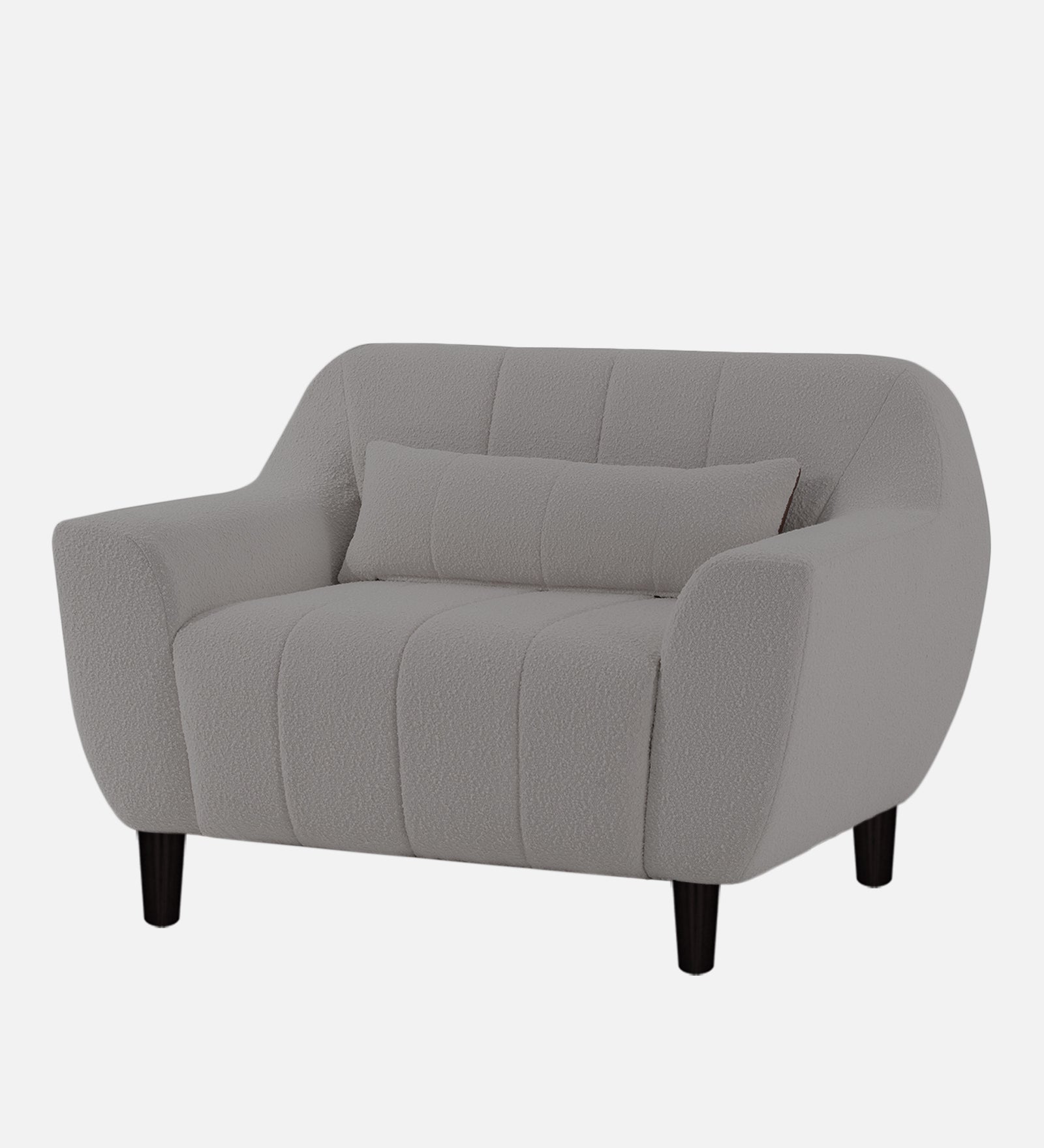 Nesco Boucle Fabric 1 Seater Sofa In Sweden Grey Colour - Febonic Living