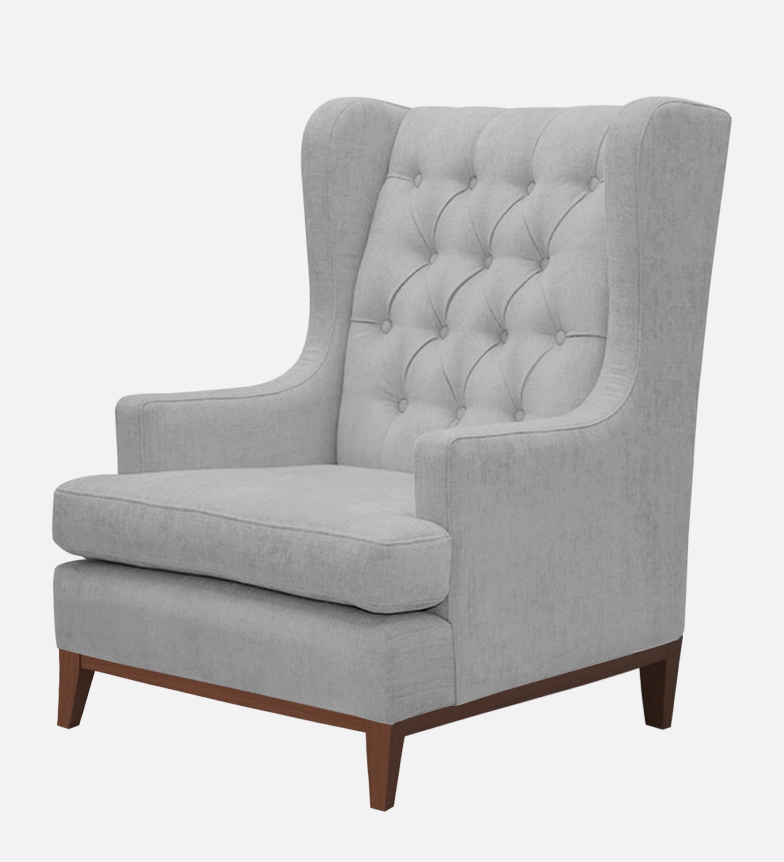 Panas Fabric Wing Chair In Lit Grey Colour - Febonic Living