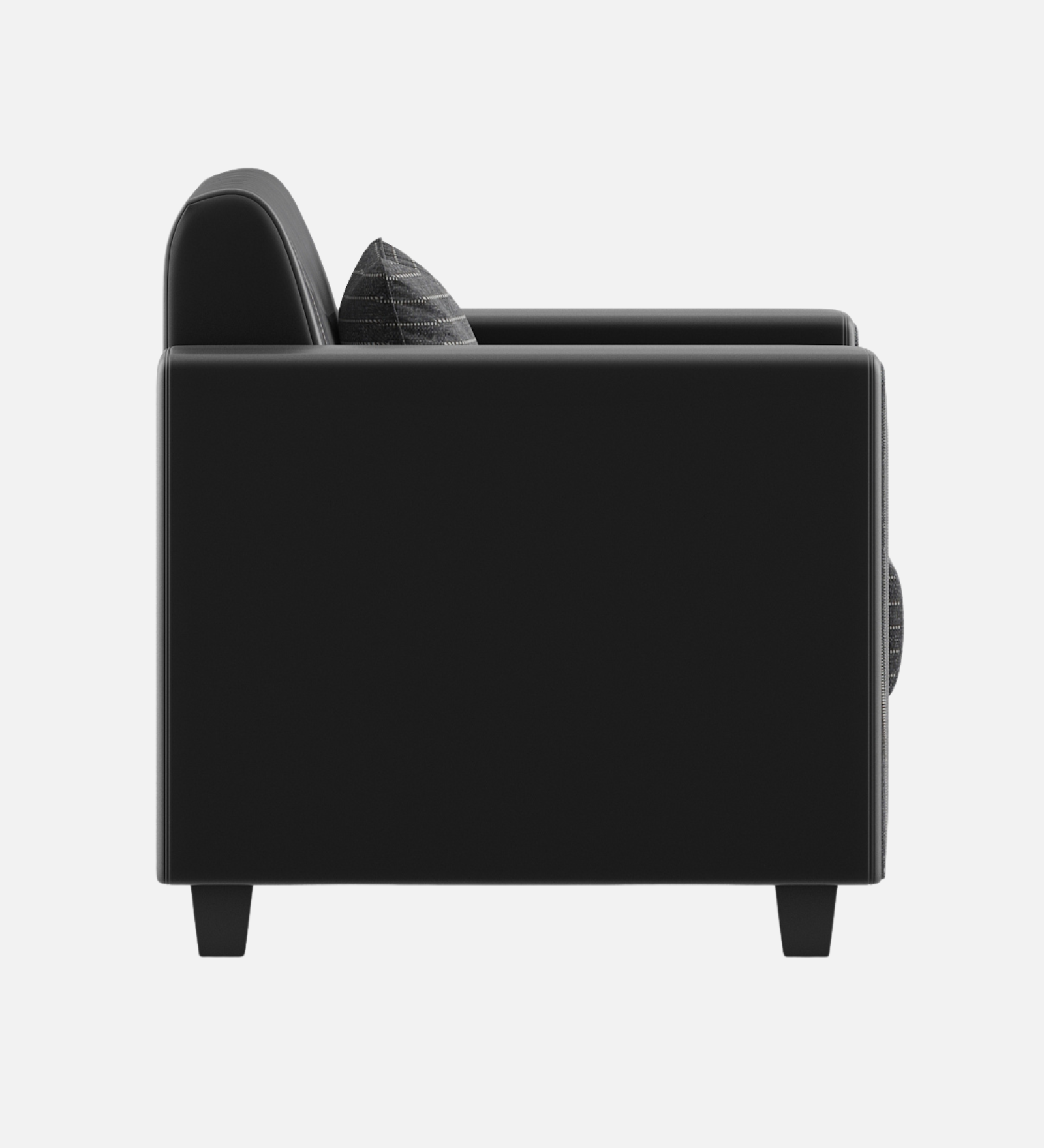 Juno Fabric 1 Seater Sofa In  Lama Black Colour - Febonic Living
