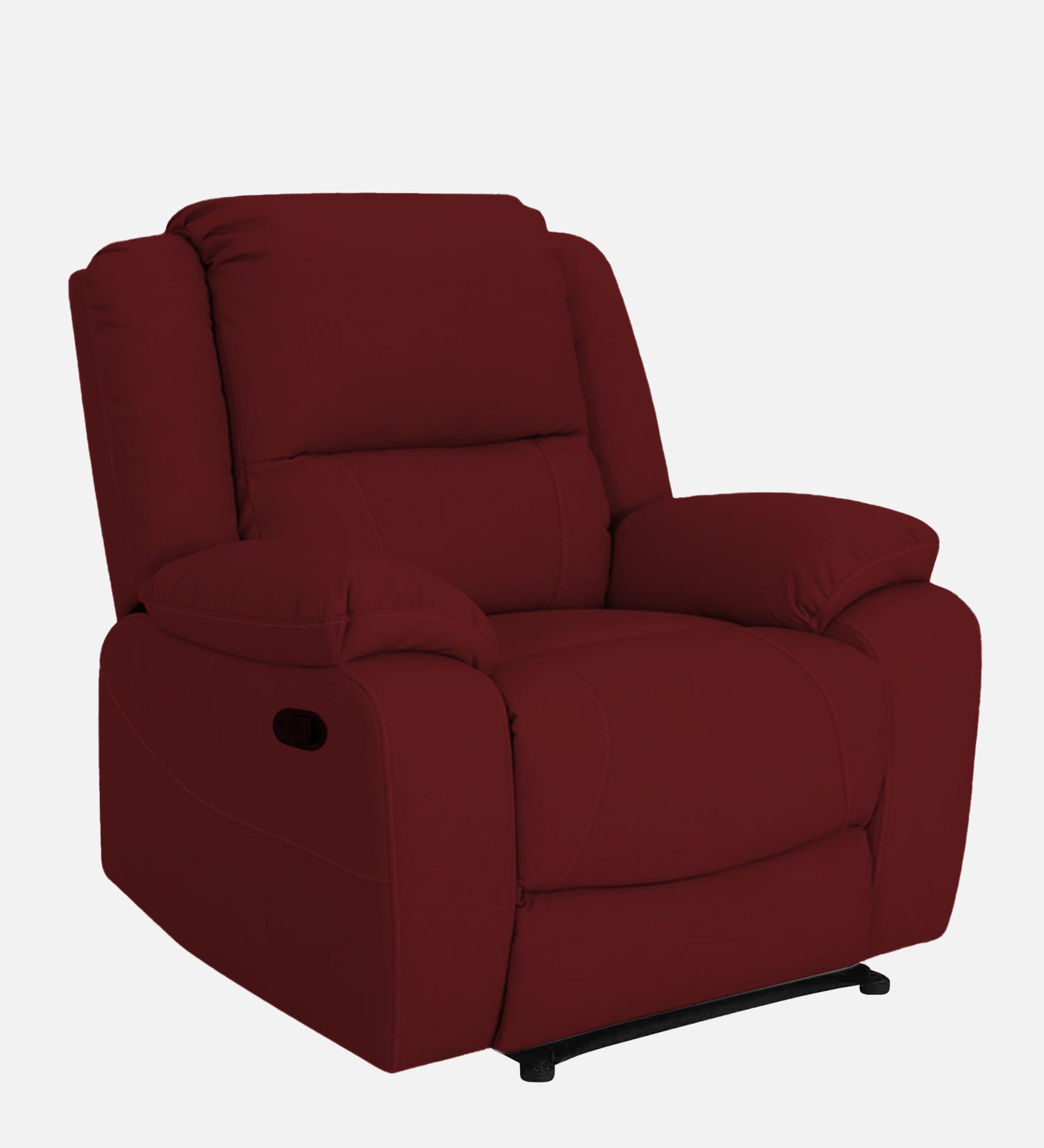 Adley Fabric 1 Seater Manual Recliner In Corel Red Colour - Febonic Living