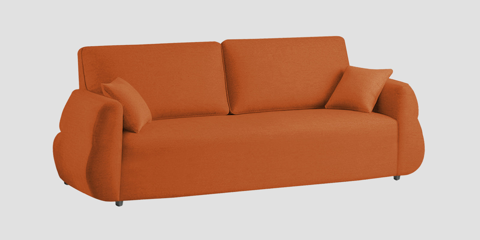 Jack Fabric 3 Seater Sofa In Vivid Orange Colour - Febonic Living