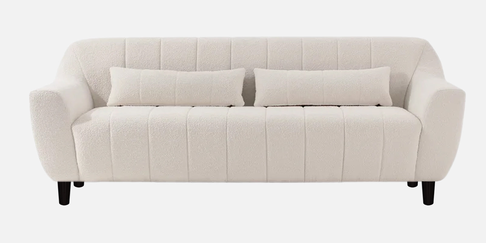 Nesco Boucle Fabric 3 Seater Sofa In Bright White Colour - Febonic Living
