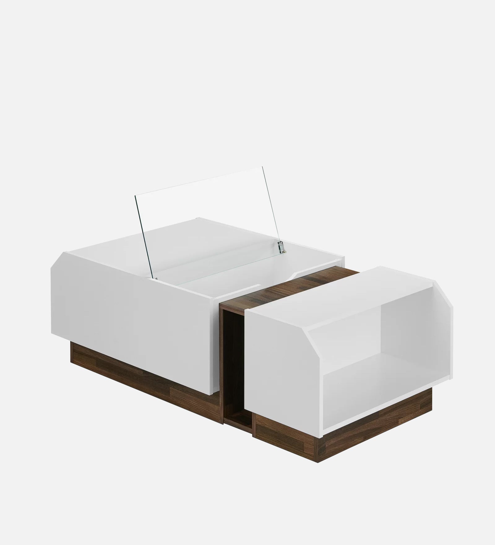 Pengu Coffee Table In Oral Wallnut & Frosty White Finish - Febonic Living