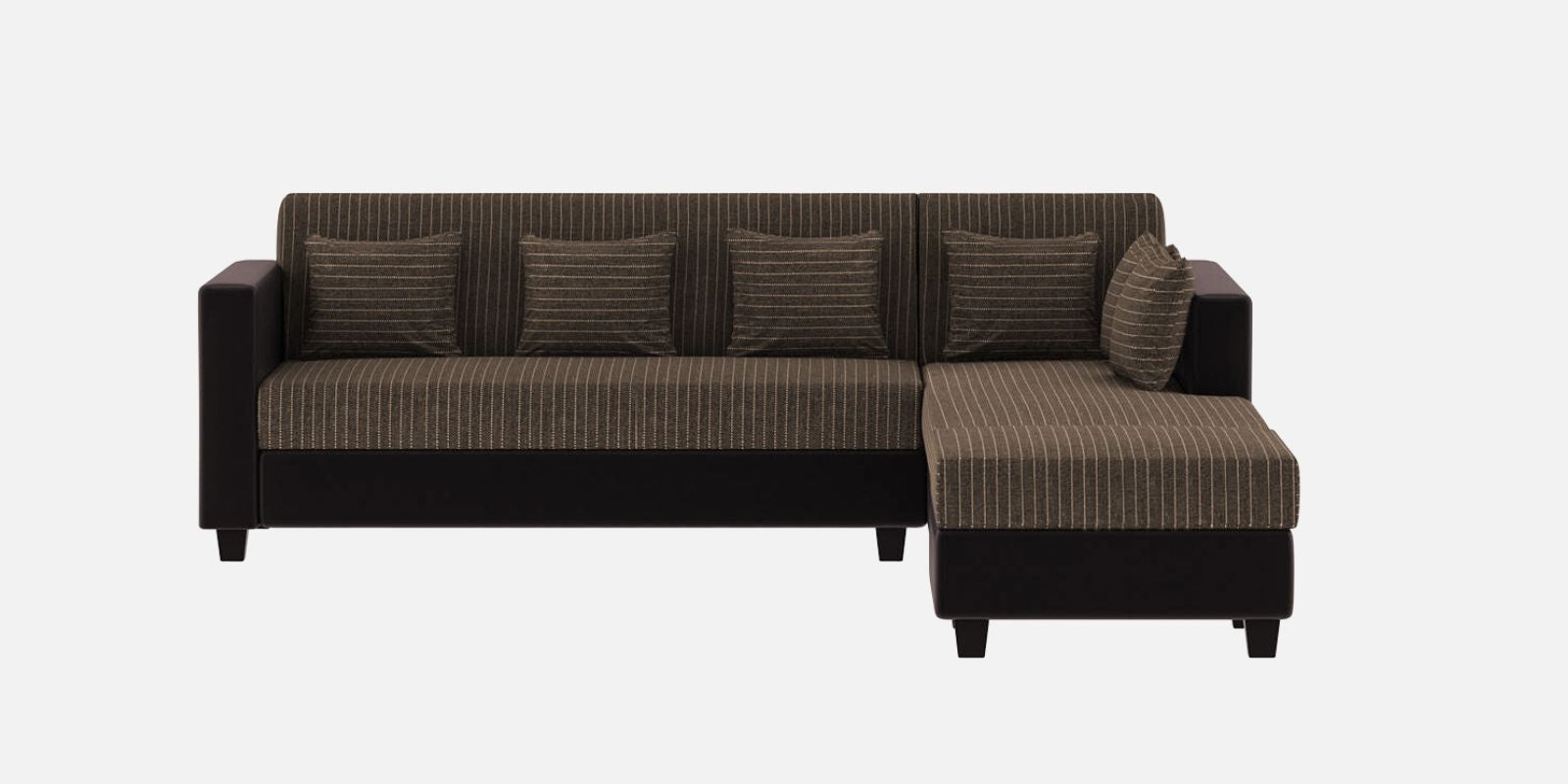 Baley Fabric LHS Sectional Sofa (3+Lounger) In Lama Brown Colour - Febonic Living