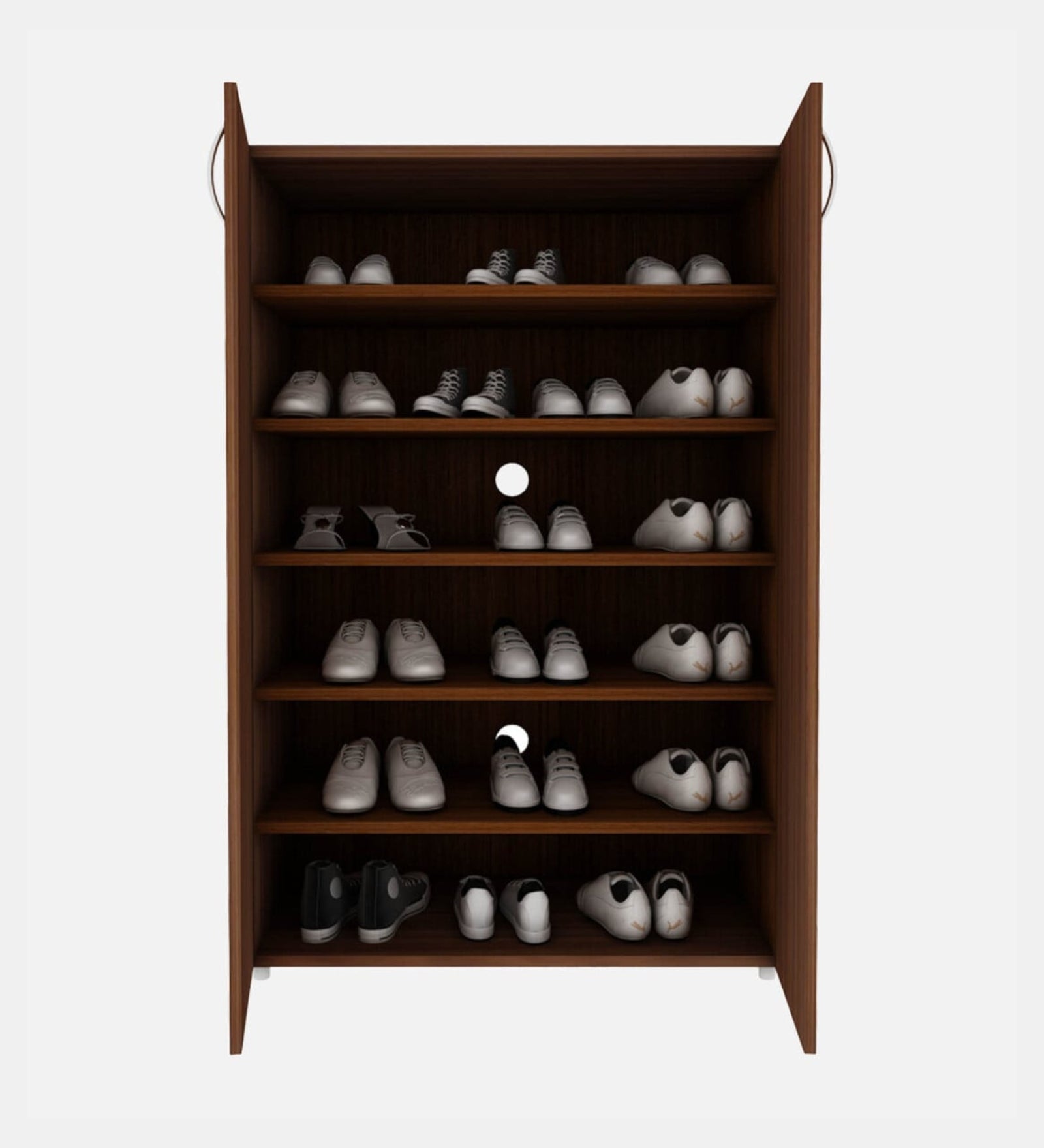 Alvir Shoe Rack In Oral Walnut Finish - Febonic Living