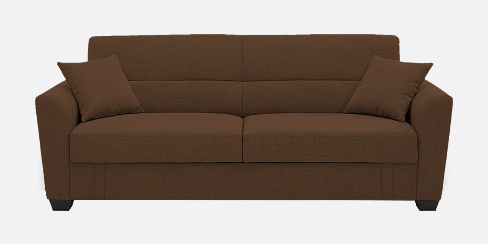 Bony Fabric 3 Seater Convertible Sofa Cum Bed In Chest Nut Brown Colour - Febonic Living