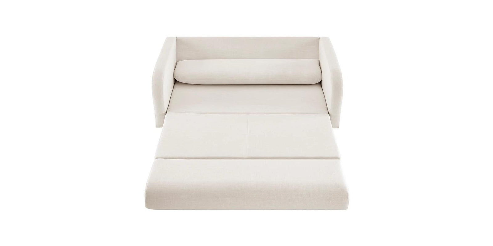 Rosa Fabric 3 Seater Foldable Sofa Cum Bed In Ivory Cream Colour - Febonic Living