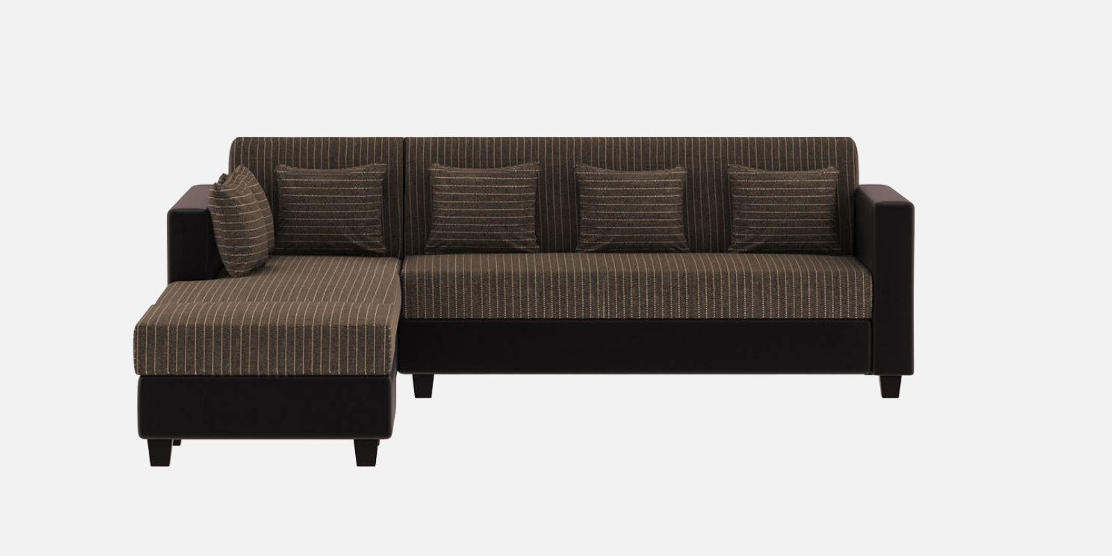 Baley Fabric RHS Sectional Sofa (3+Lounger) In Lama Brown Colour - Febonic Living