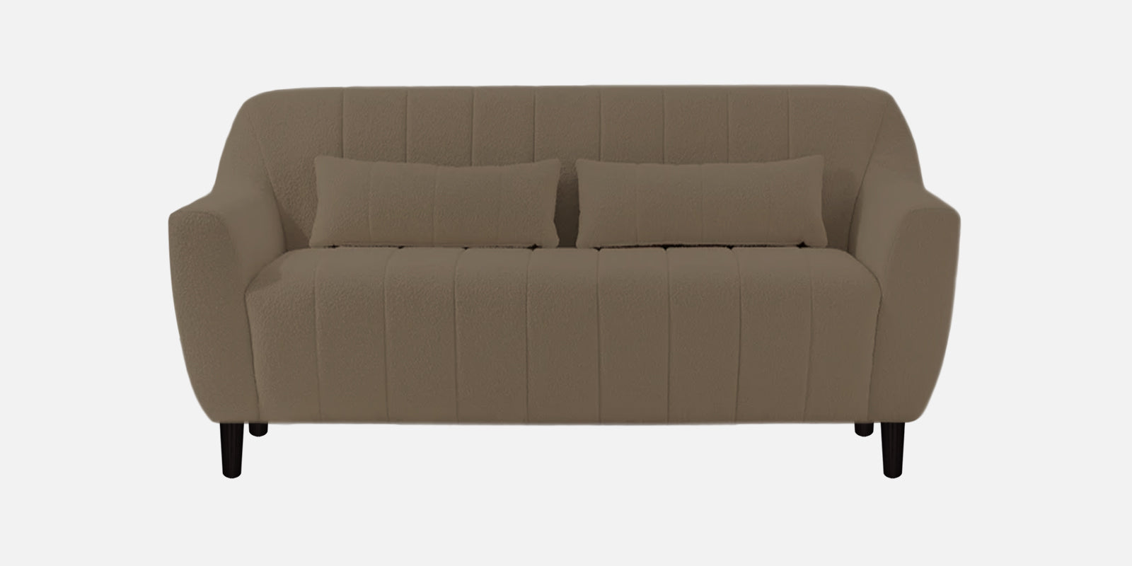 Nesco Boucle Fabric 2 Seater Sofa In Caro Beige Colour - Febonic Living