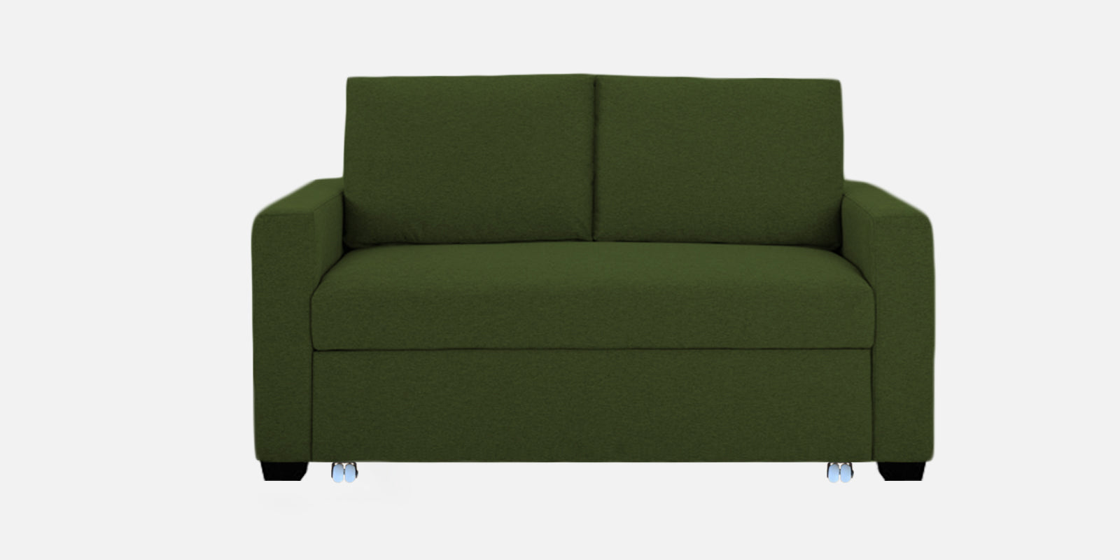 Lobby Fabric 2 Seater Pull Out Sofa Cum Bed In Olive Green Colour - Febonic Living