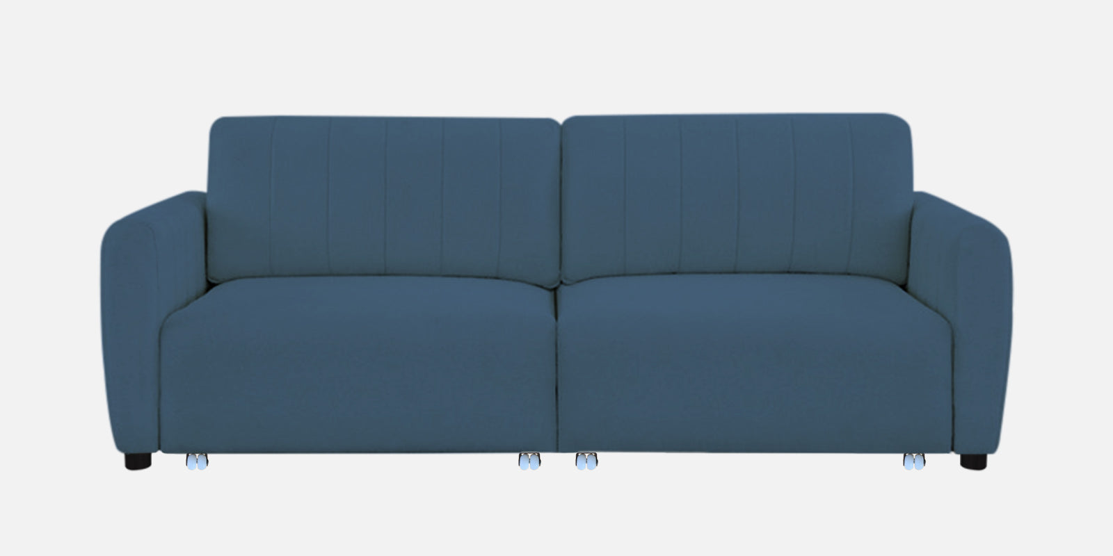 Vima Fabric 3 Seater Pull Out Sofa Cum Bed In Light Blue Colour - Febonic Living