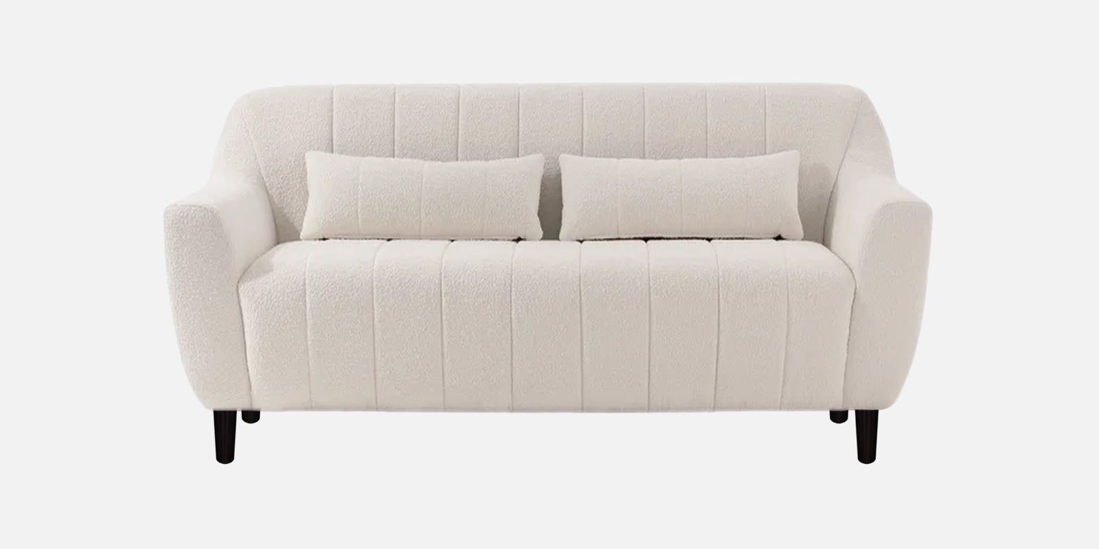 Nesco Boucle Fabric 2 Seater Sofa In Bright White Colour - Febonic Living