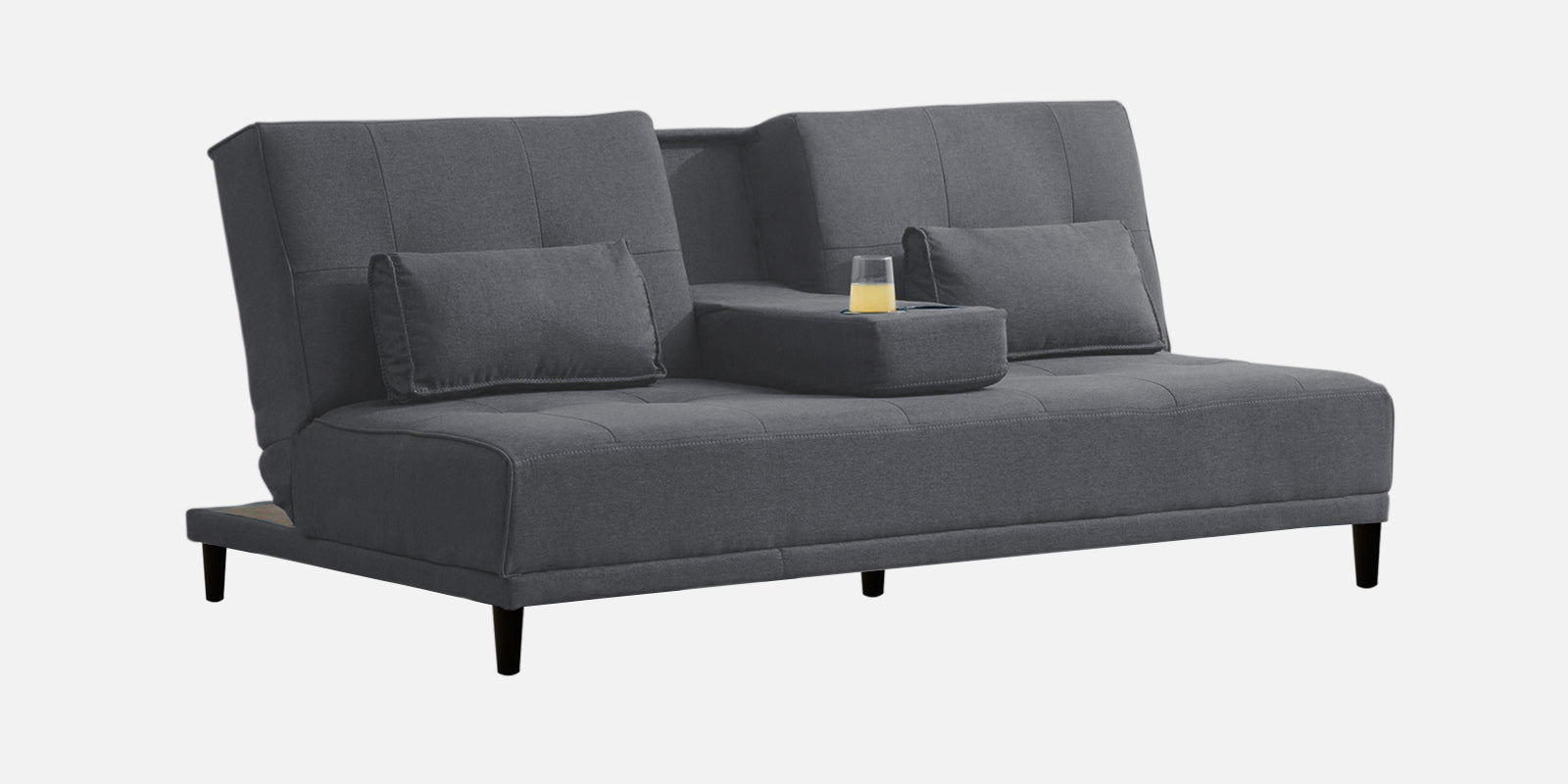 Jerry Fabric 3 Seater Convertible Sofa Cum Bed In Maba Gray Colour - Febonic Living