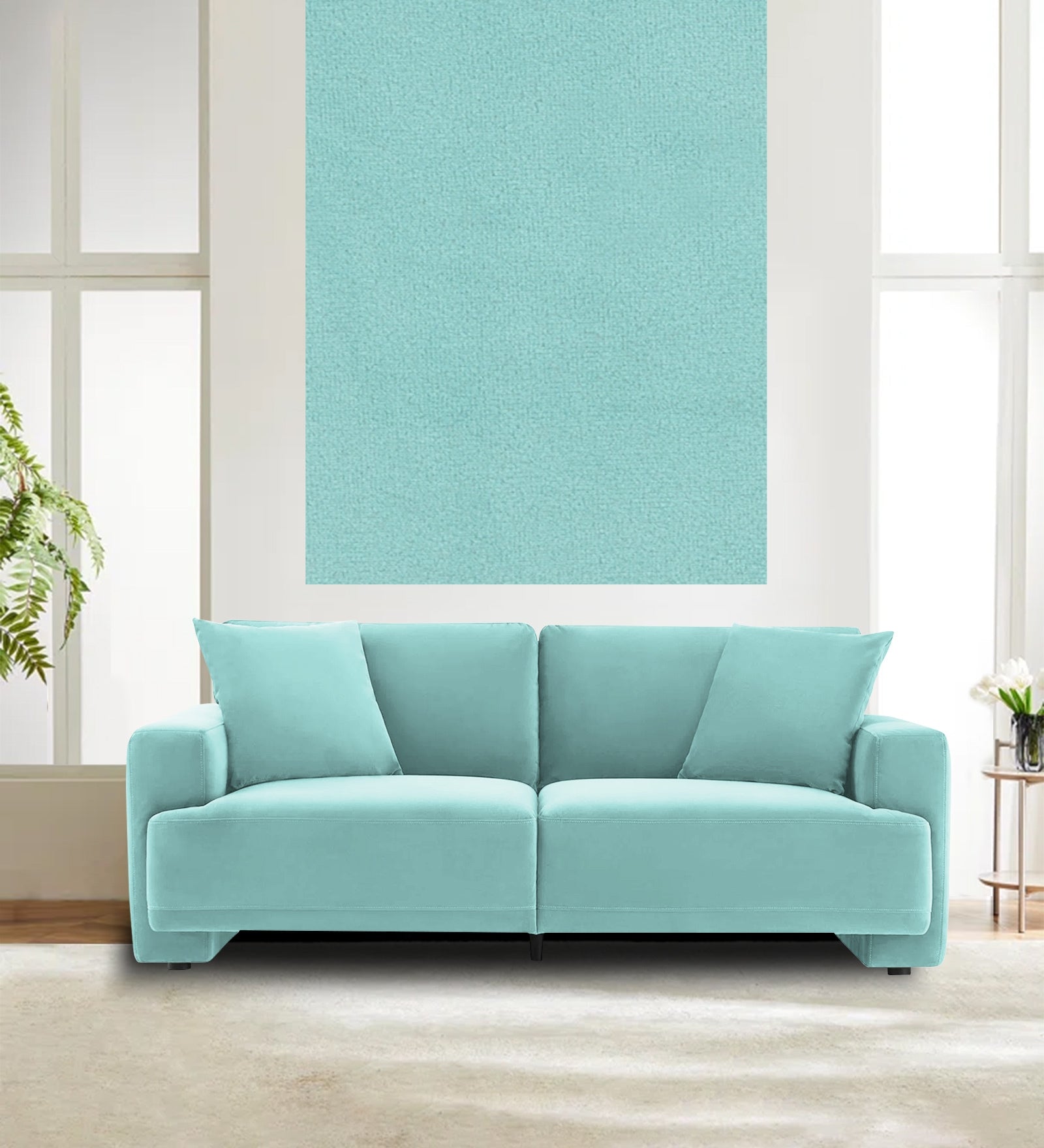 Velvet Mido Fabric Barmunda Aqua 139 Code - Febonic Living