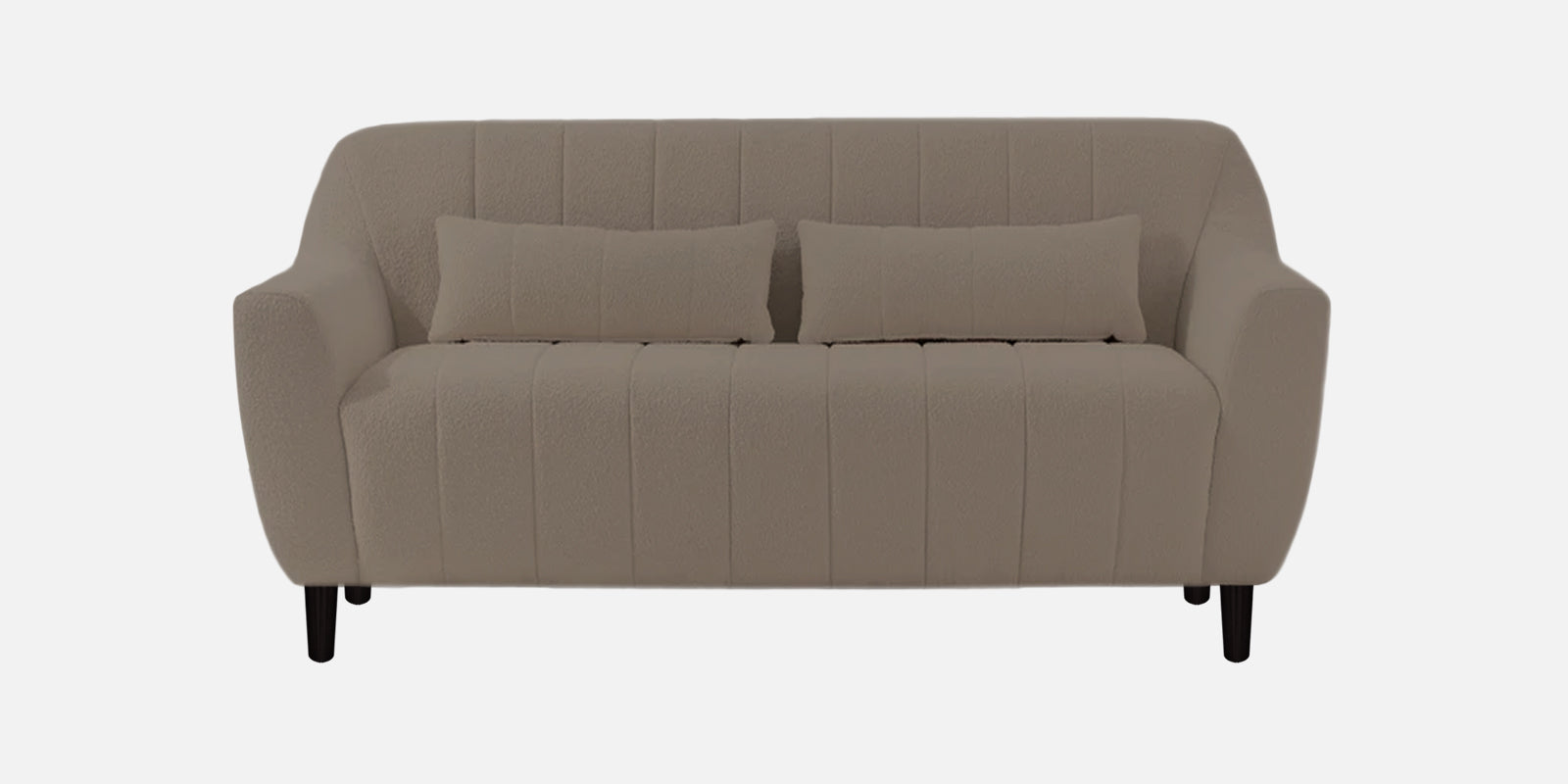 Nesco Boucle Fabric 2 Seater Sofa In Cement Beige Colour - Febonic Living
