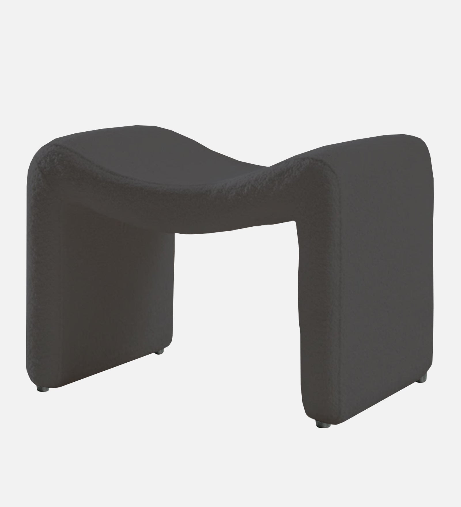 Olive Boucle Foot Stool In Avio Grey Colour - Febonic Living