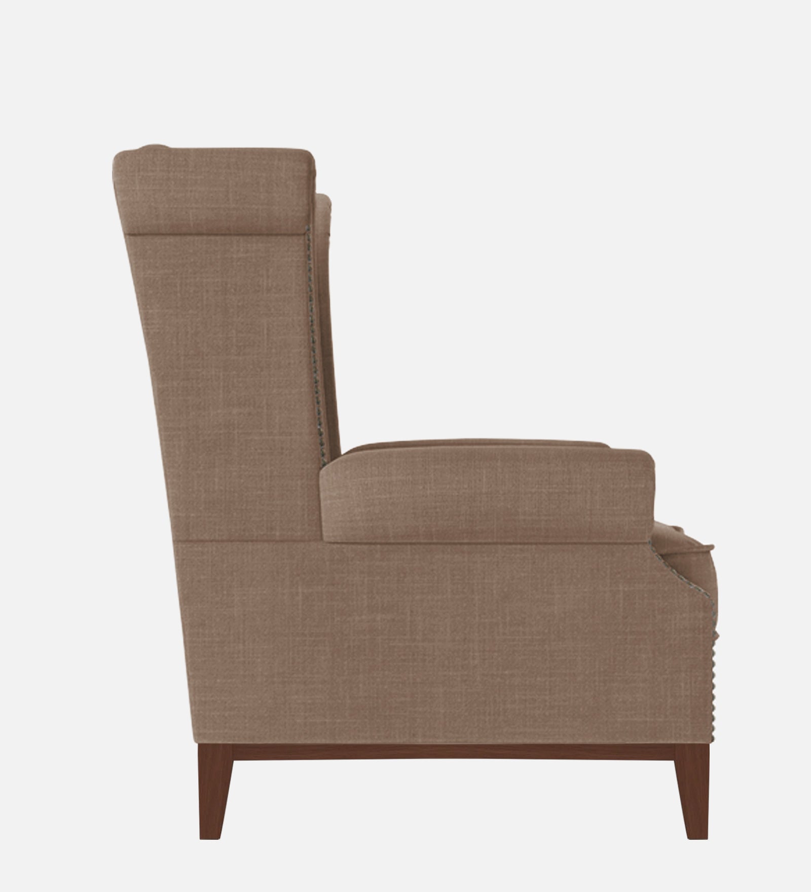 Nory Fabric Wing Chair In Cookie Beige Colour - Febonic Living