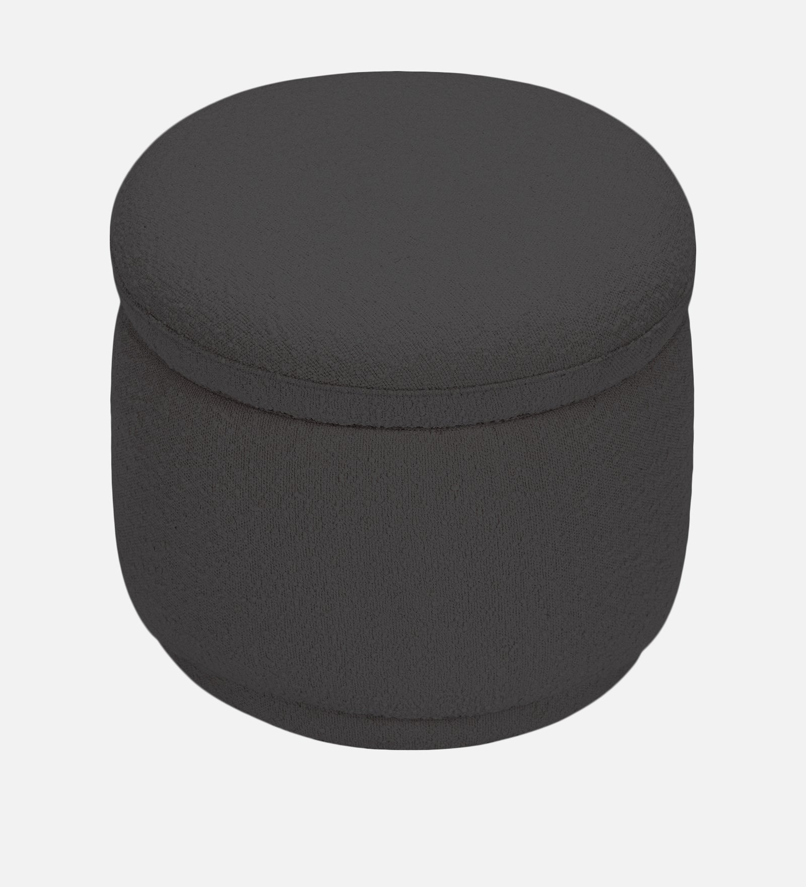Noki Boucle Fabric Ottoman In Avio Grey Colour With Storage - Febonic Living