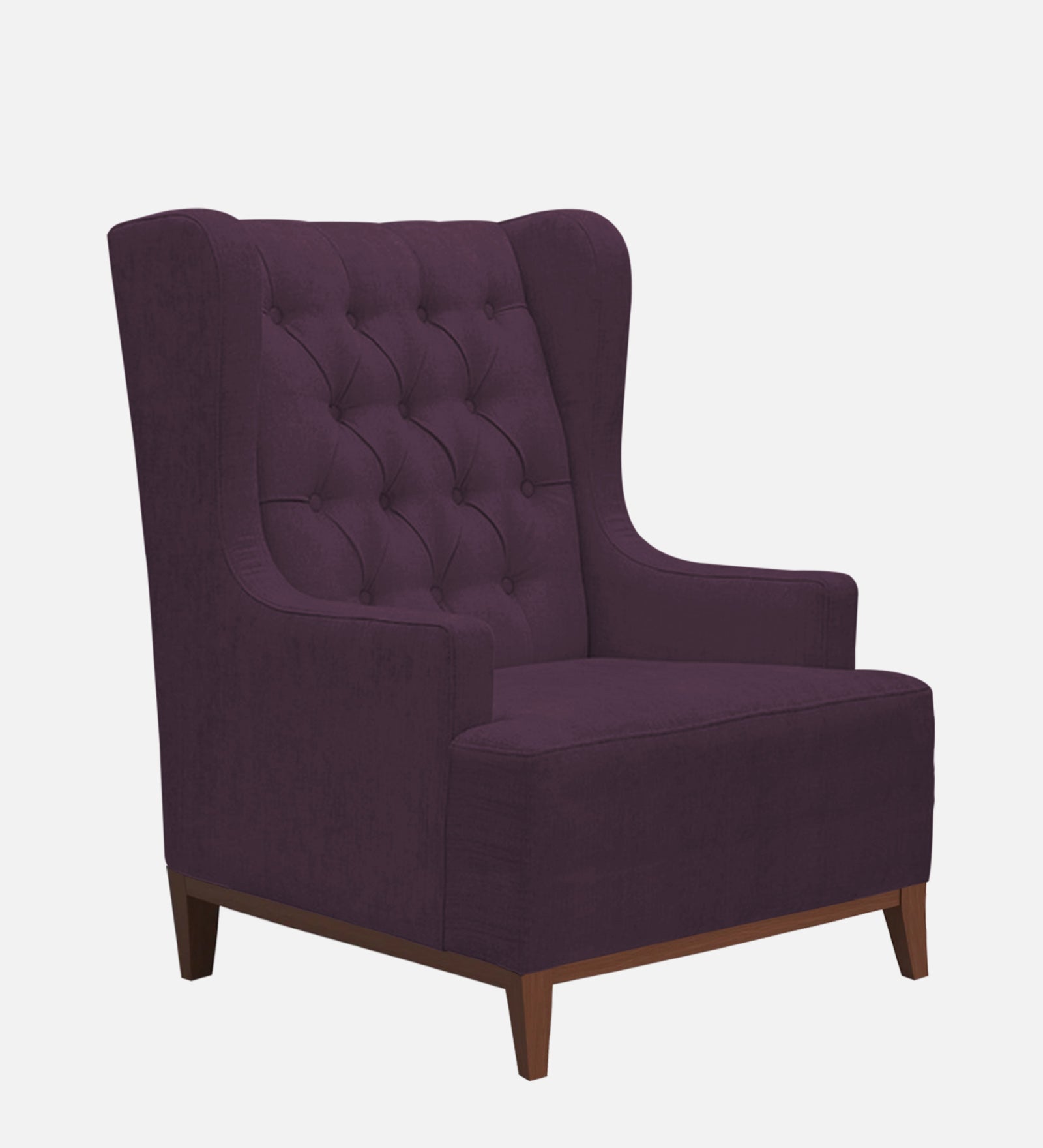 Kuchi Fabric Wing Chair In Greek Purple Colour - Febonic Living