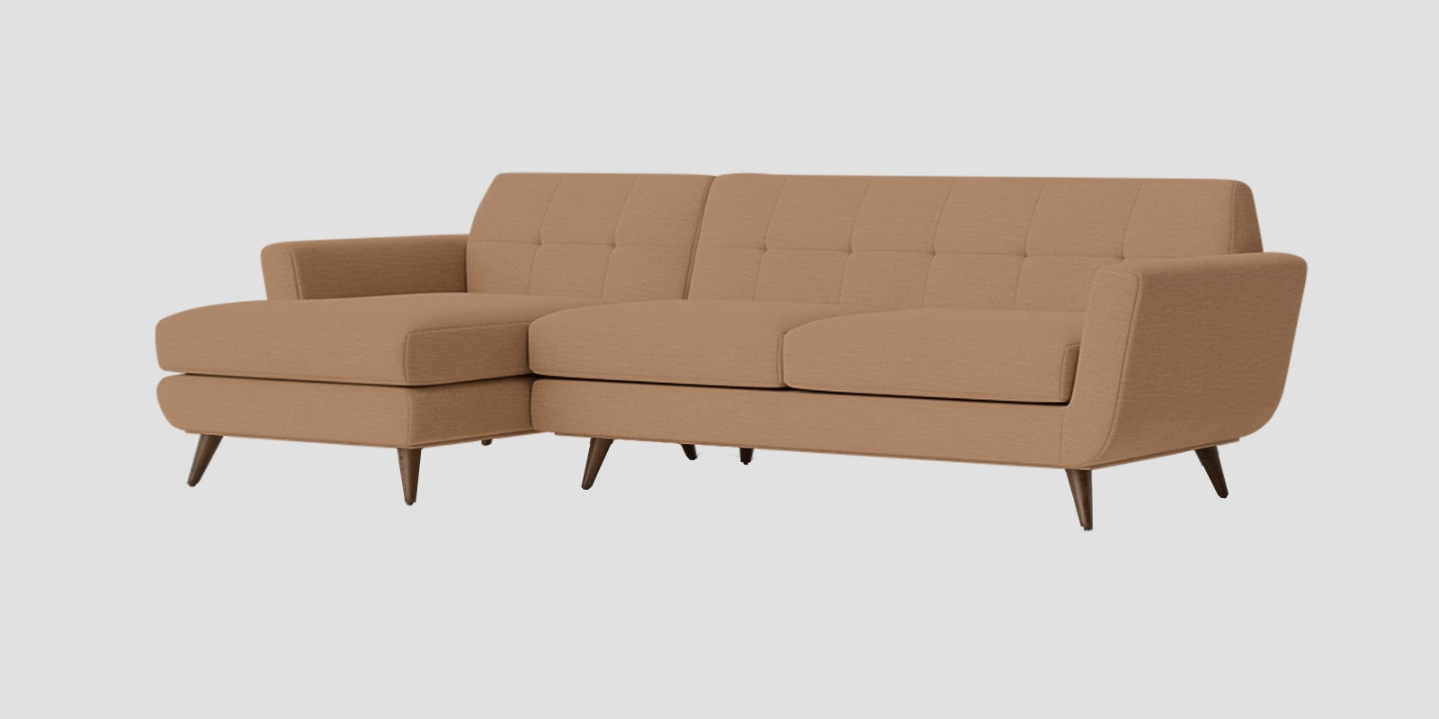 Jasmin Fabric RHS Sectional Sofa (3+ Lounger) In Cosmic Beige Colour - Febonic Living