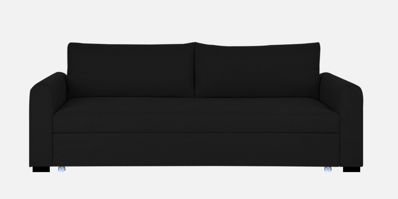Sigma Fabric 3 Seater Pull Out Sofa Cum Bed In Zed Black Colour - Febonic Living
