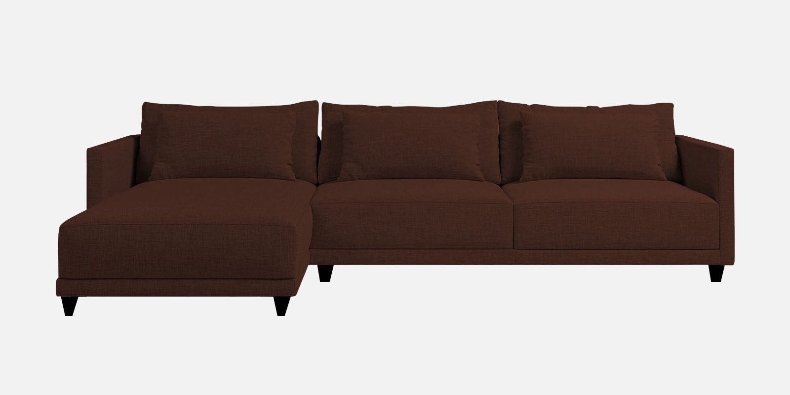 Kera Fabric RHS Sectional Sofa (3+Lounger) In Coffee Brown Colour - Febonic Living