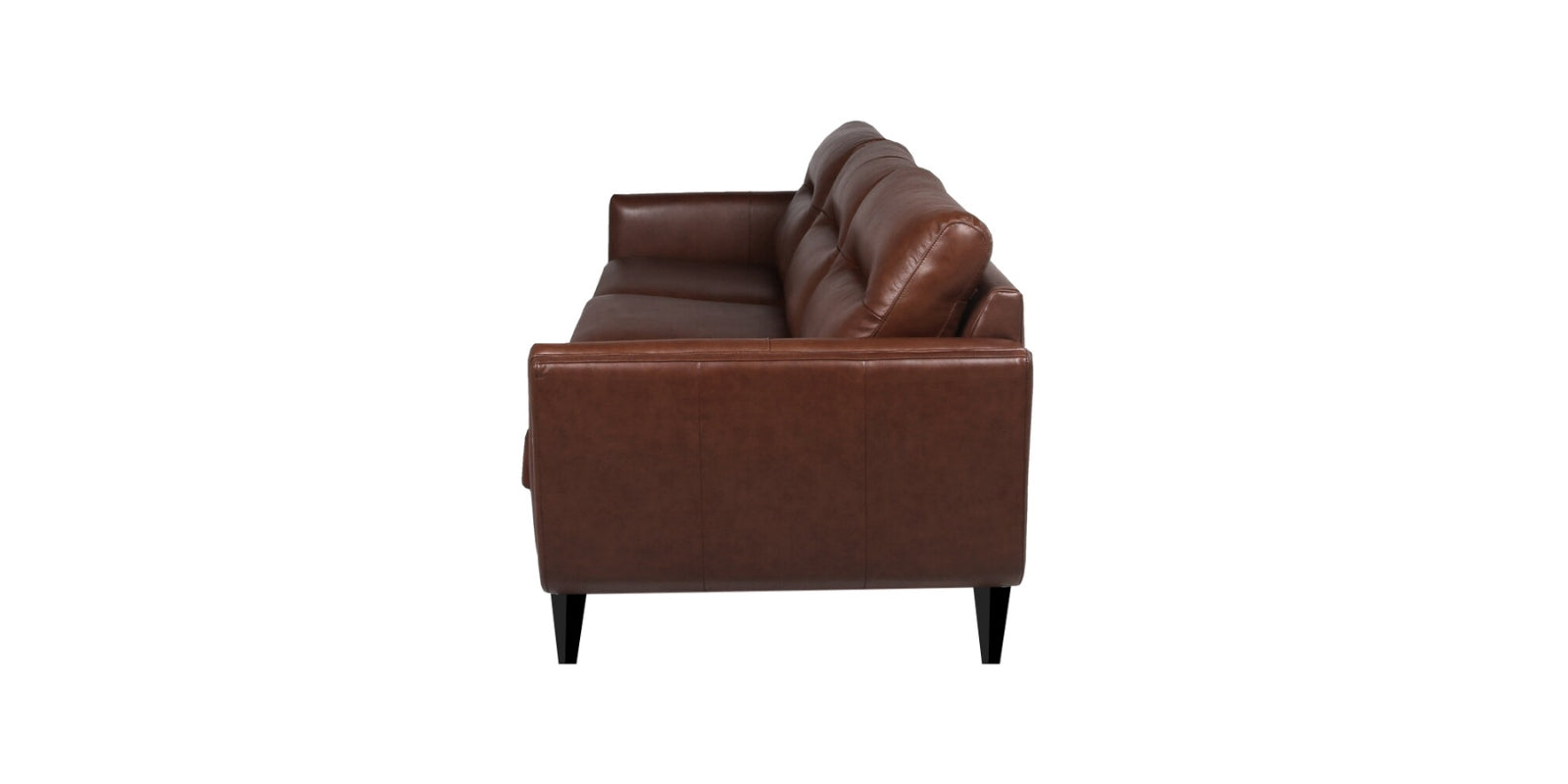 Kiko Leatherette 3 Seater Sofa In Lama Brown Colour - Febonic Living