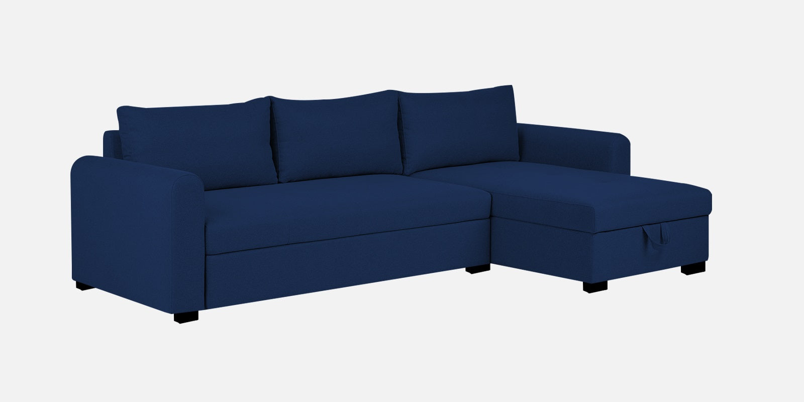 Sigma Fabric LHS Sectional Sofa (3+Lounger) In Royal Blue Colour - Febonic Living