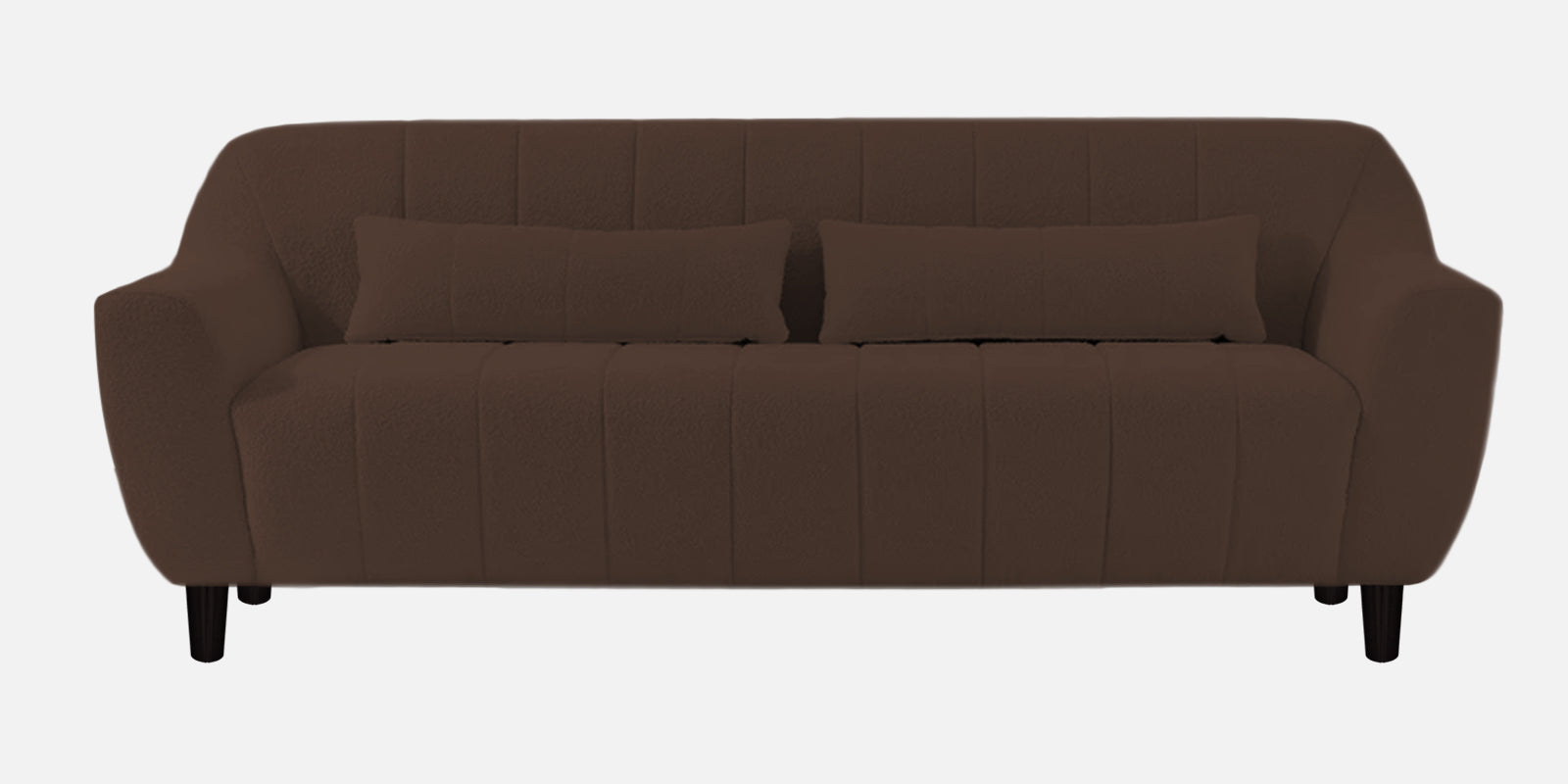 Nesco Boucle Fabric 3 Seater Sofa In Bringo Brow Colour