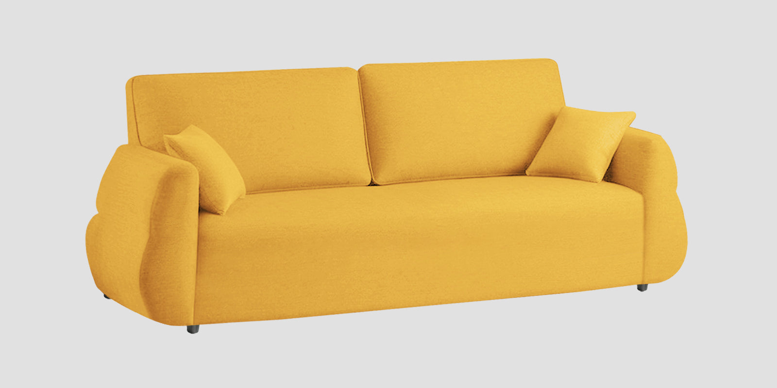 Jack Fabric 3 Seater Sofa In Bold Yellow Colour - Febonic Living