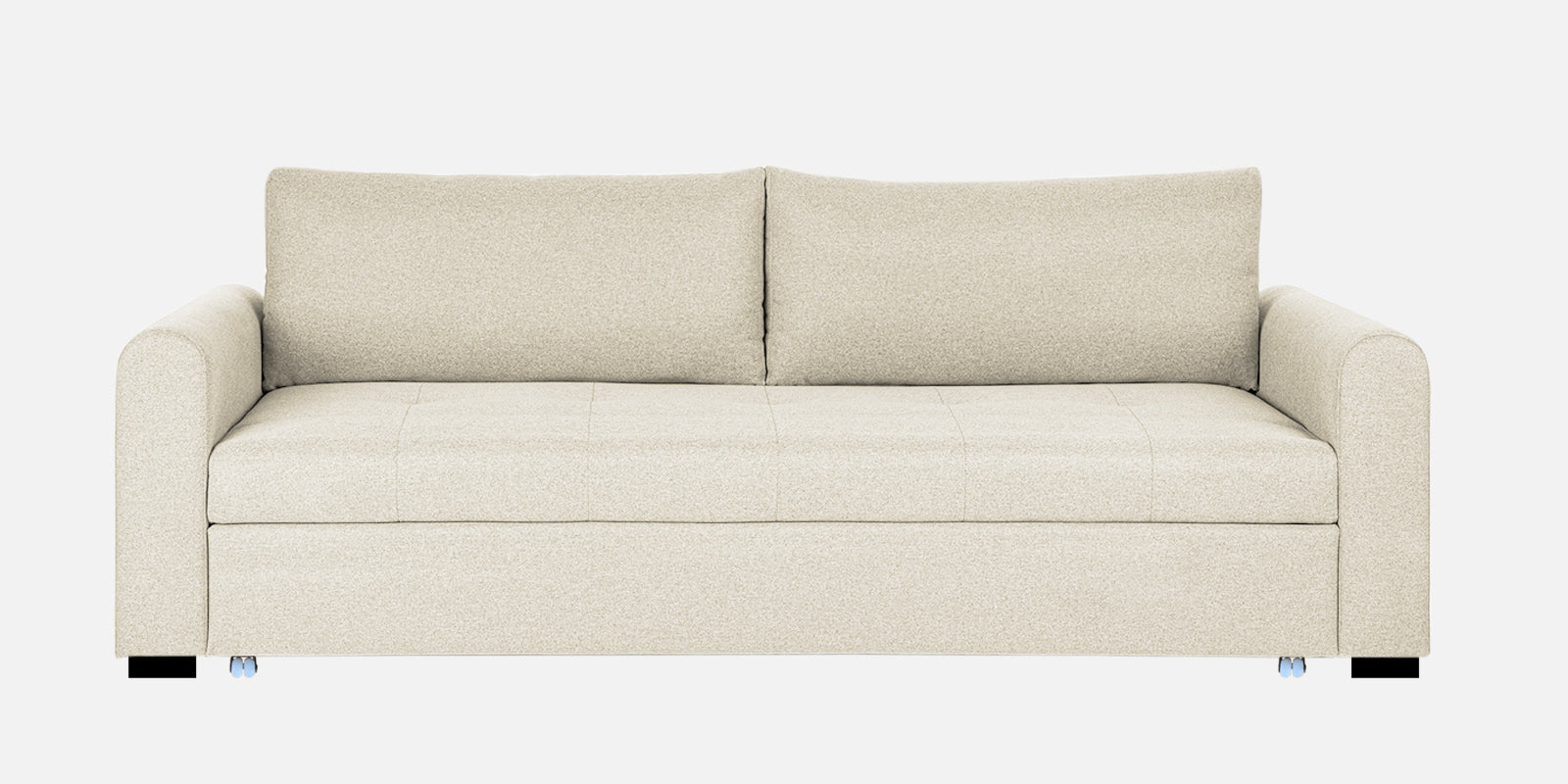 Sigma Fabric 3 Seater Pull Out Sofa Cum Bed In Ivory Cream Colour - Febonic Living