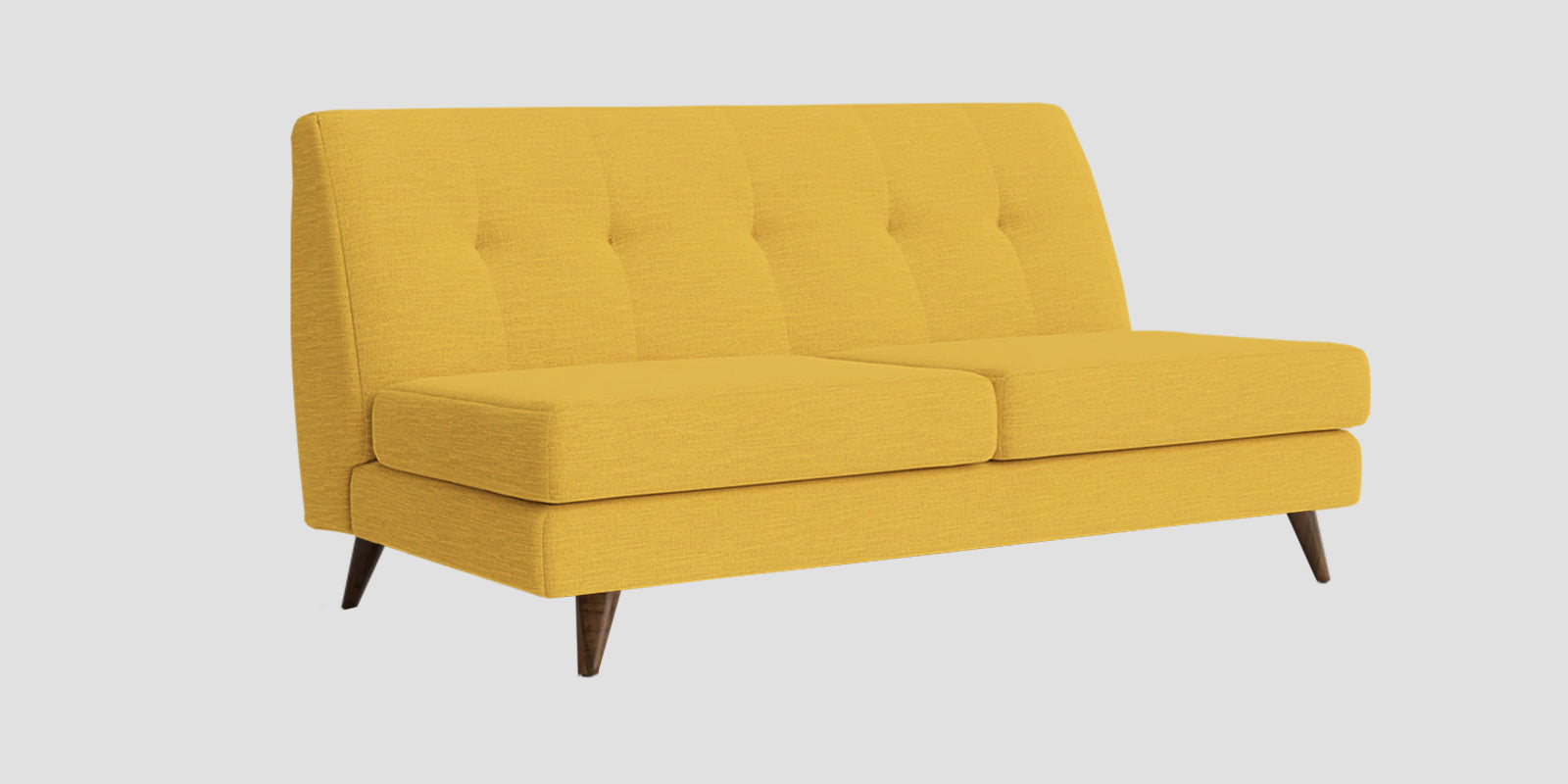 Jasmin Fabric 2 Seater Armless Sofa In Bold Yellow Colour - Febonic Living