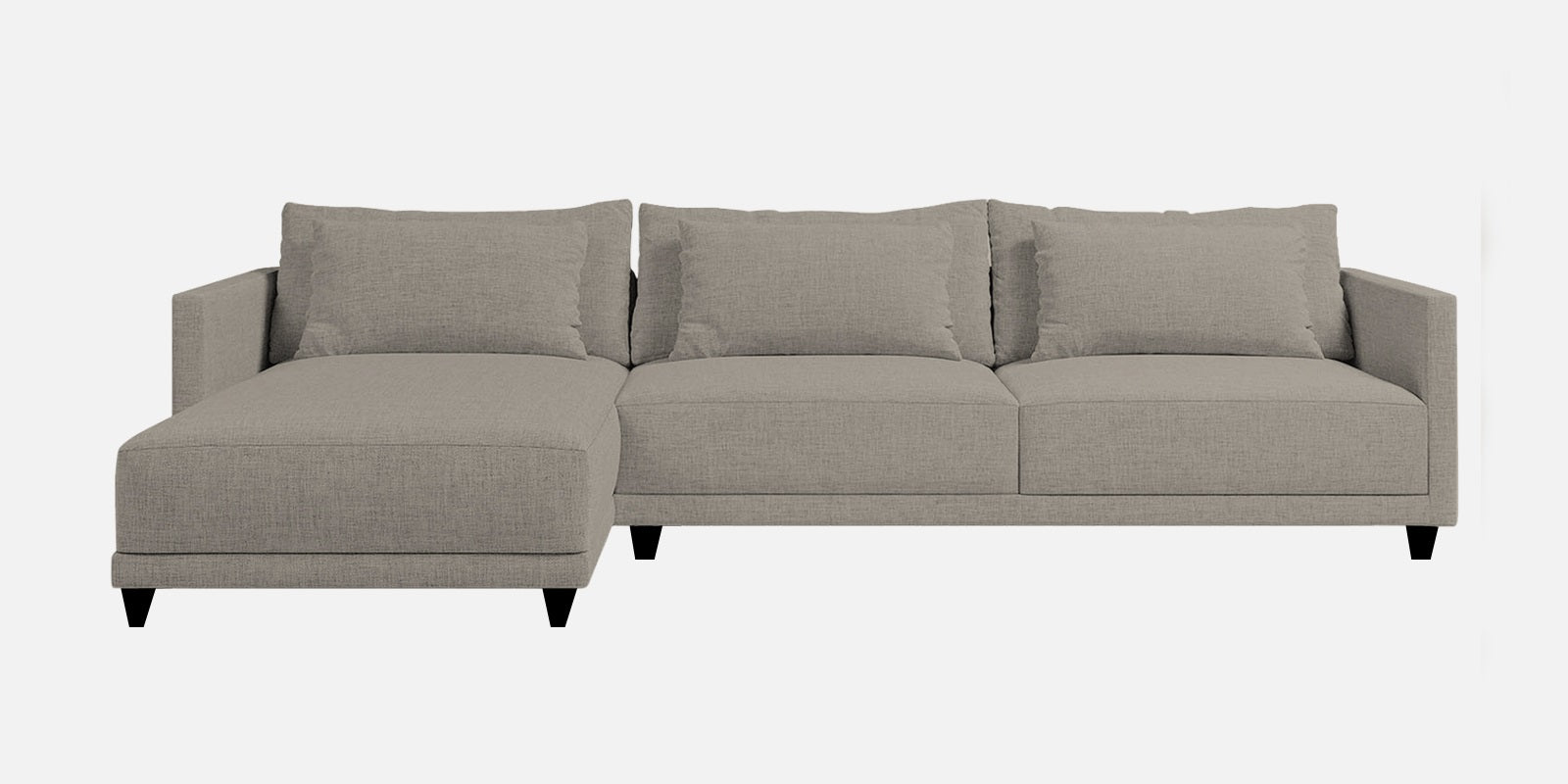 Kera Fabric RHS Sectional Sofa (3+Lounger) In Ash Grey Colour - Febonic Living