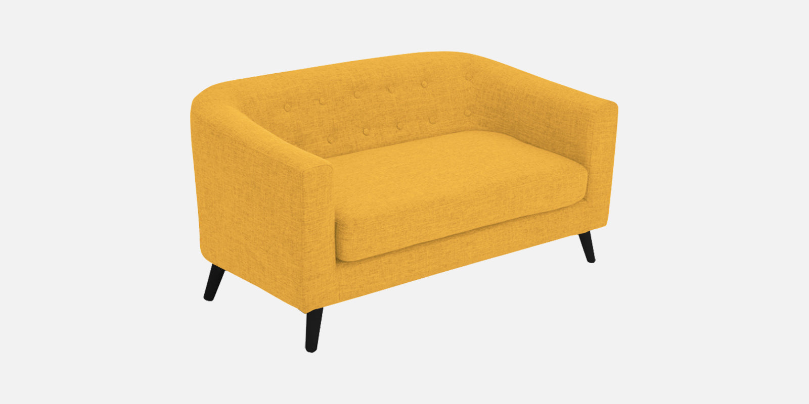 Casper Fabric 2 Seater Sofa In Bold Yellow Colour - Febonic Living