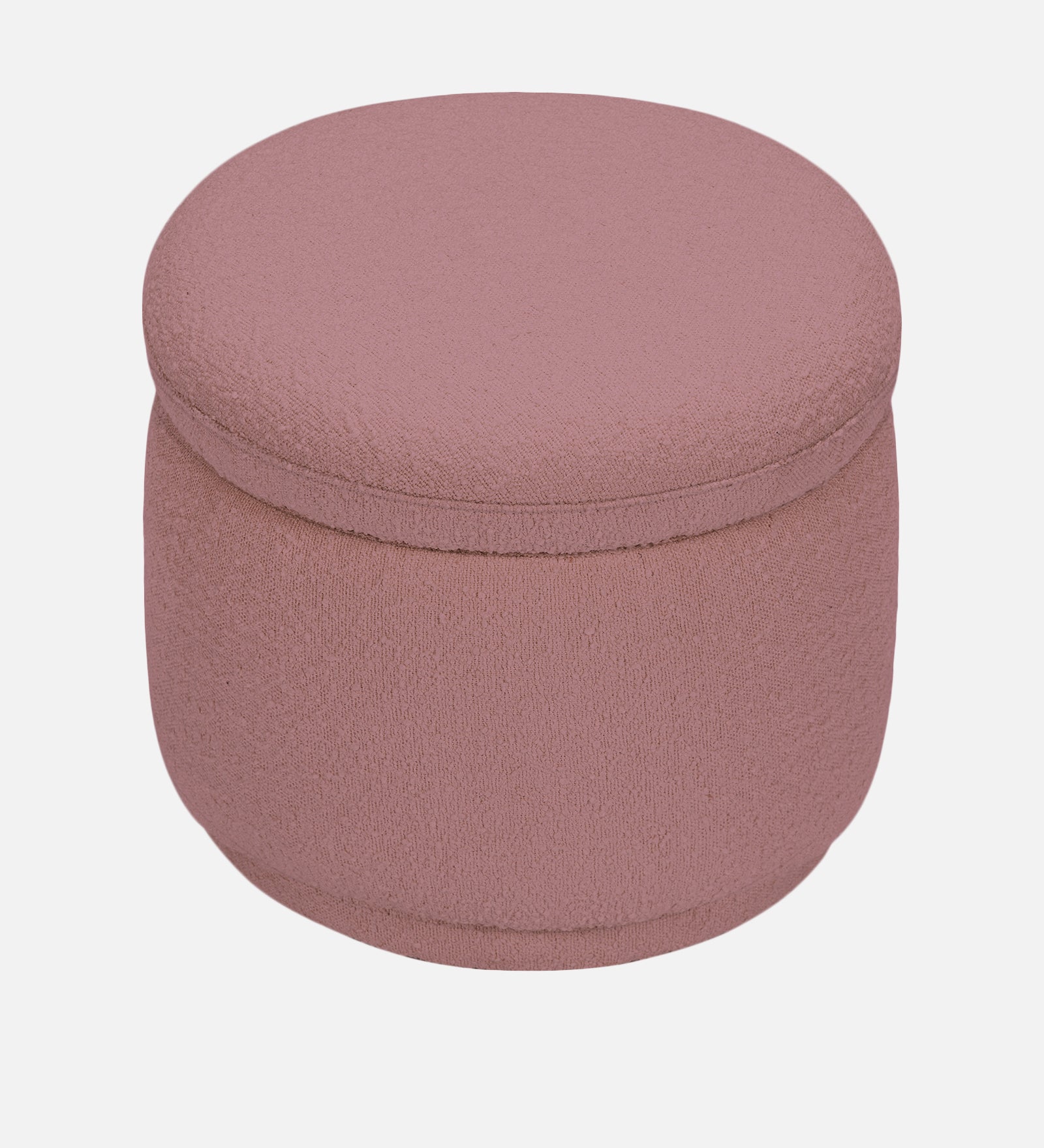 Noki Boucle Fabric Ottoman In Basi Pinc Colour With Storage - Febonic Living