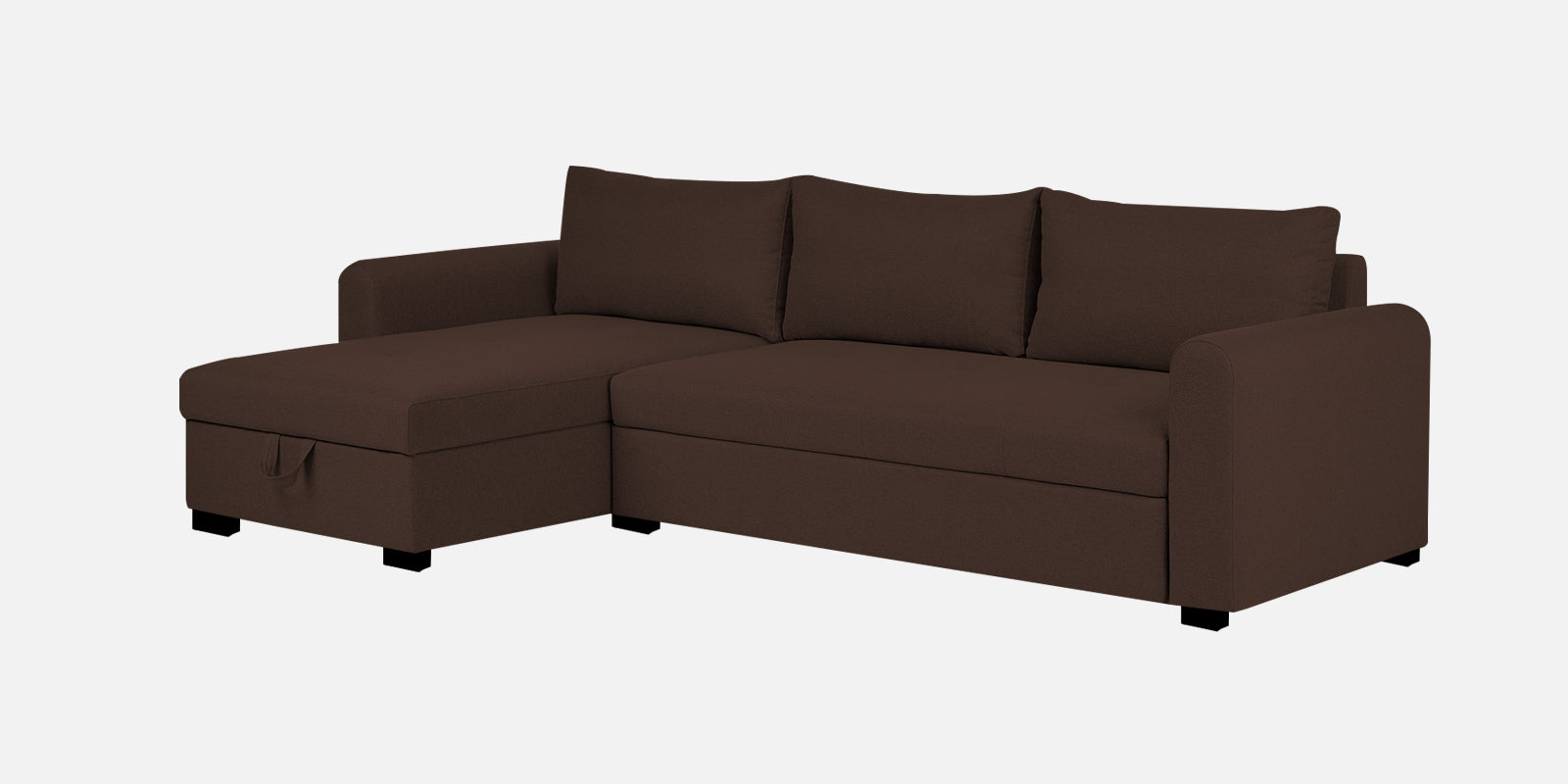 Sigma Fabric RHS Sectional Sofa (3+Lounger) In Coffee Brown Colour - Febonic Living