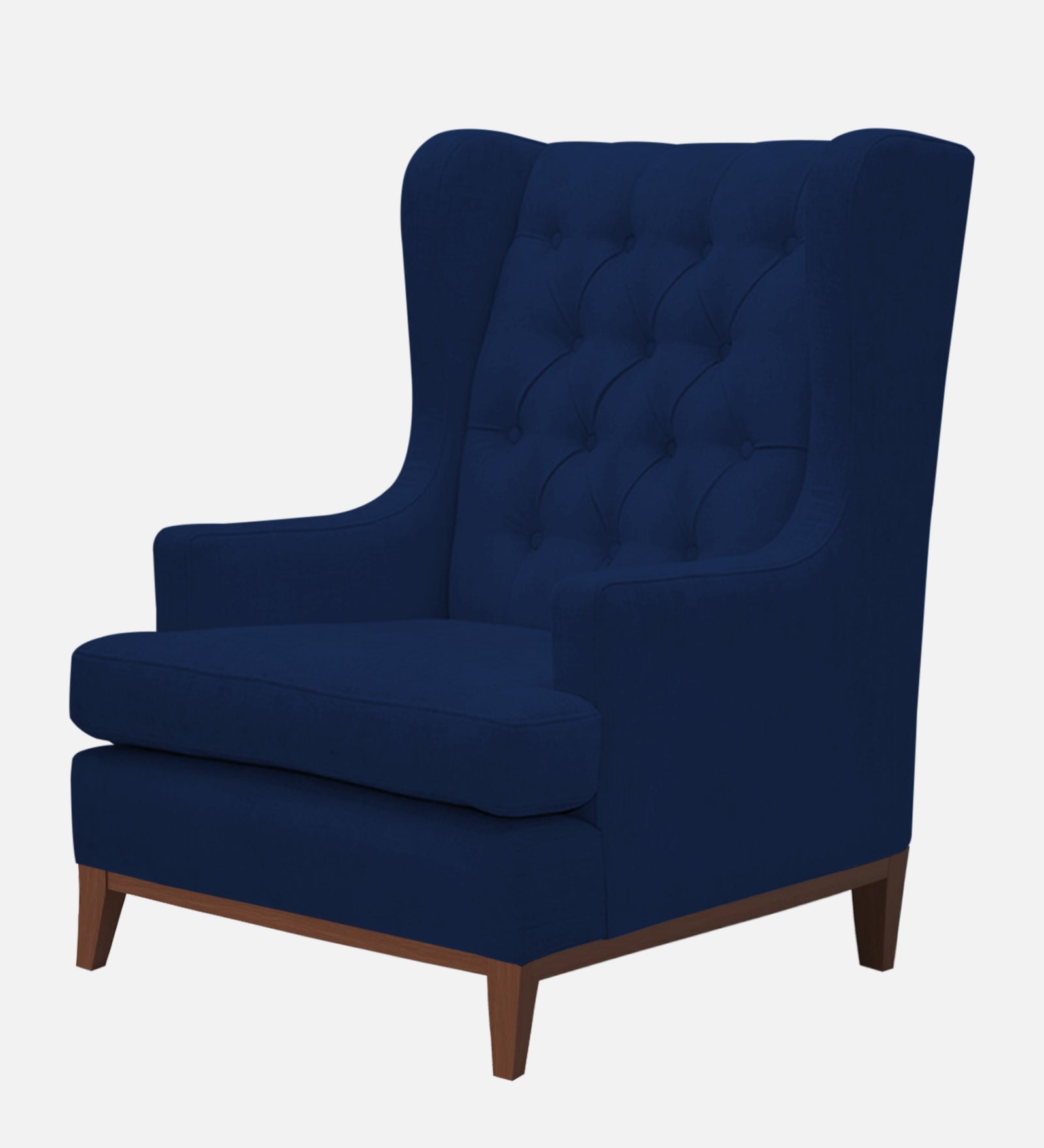 Panas Fabric Wing Chair In Royal Blue Colour - Febonic Living