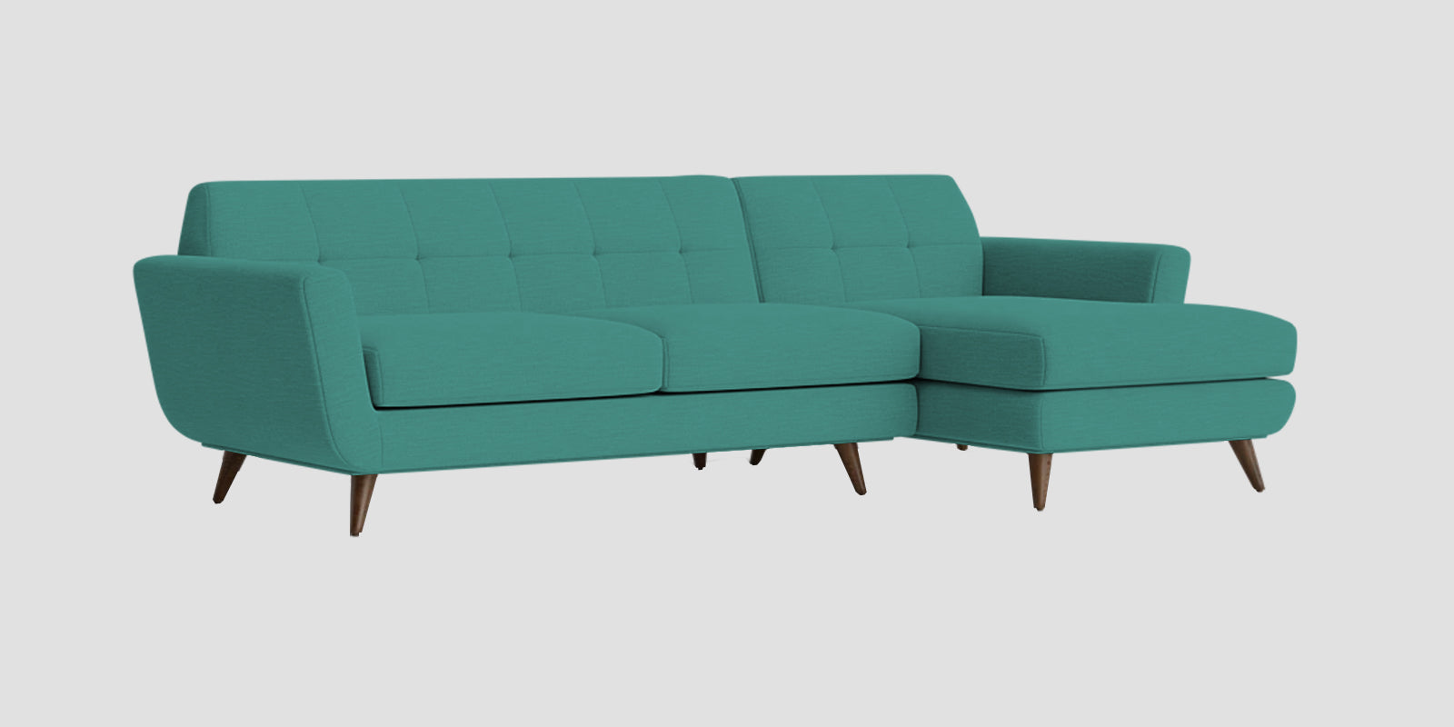 Jasmin Fabric LHS Sectional Sofa (3+ Lounger) In Sea Green Colour - Febonic Living