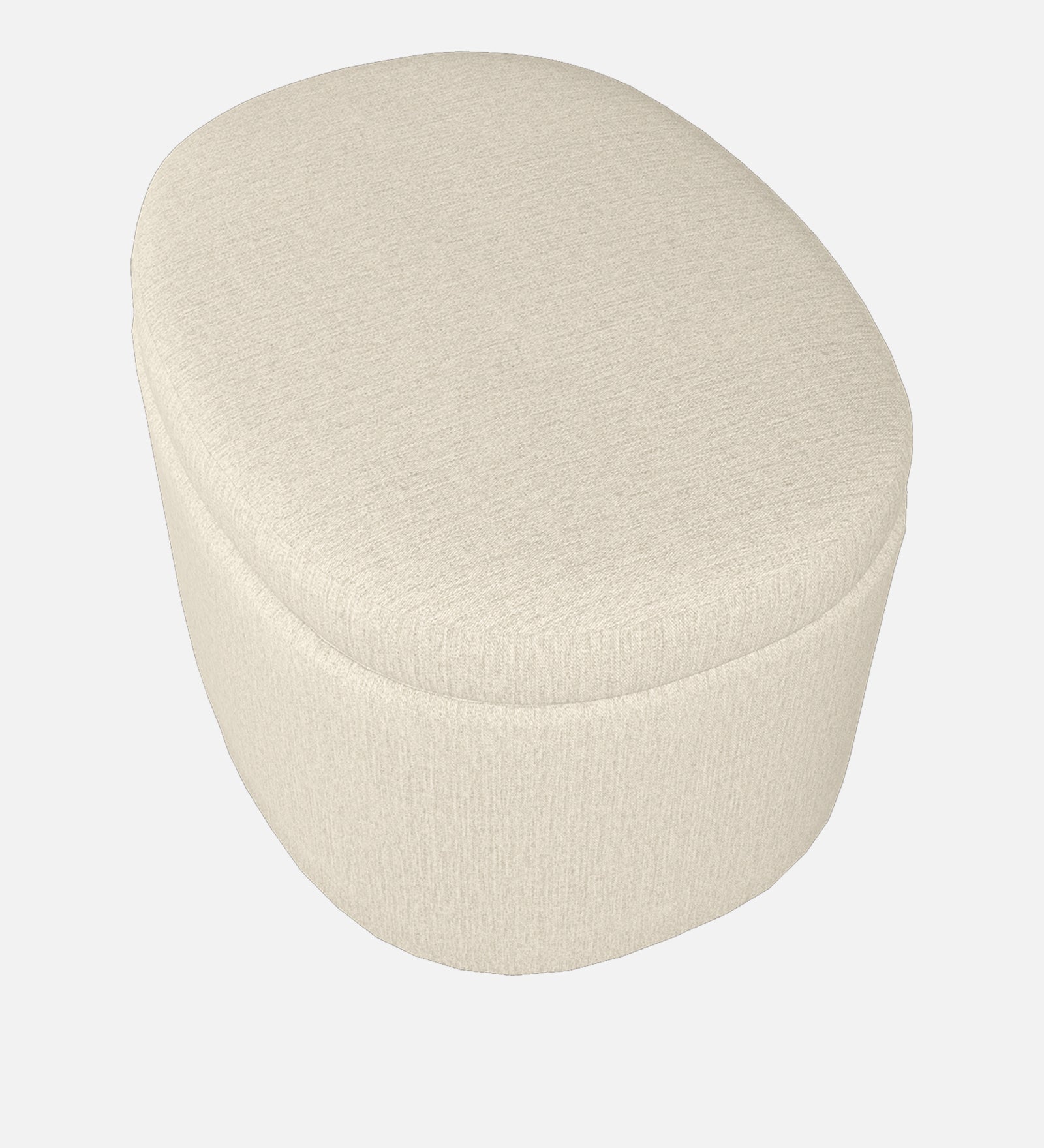 Ruggy Fabric Storage Ottoman in Ivory Cream Colour - Febonic Living