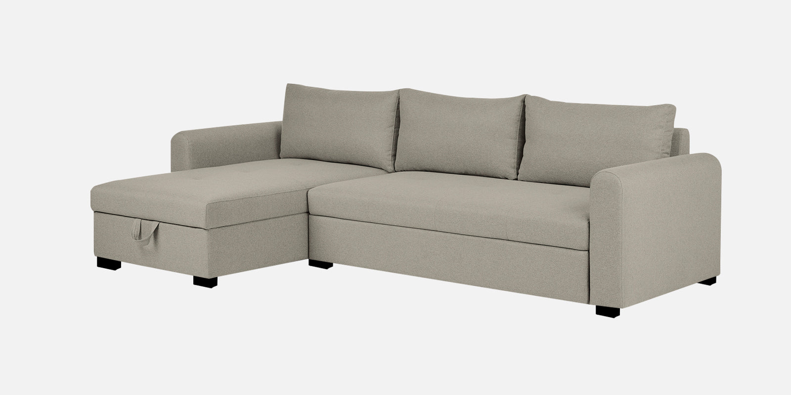 Sigma Fabric RHS Sectional Sofa (3+Lounger) In Ash Grey Colour - Febonic Living