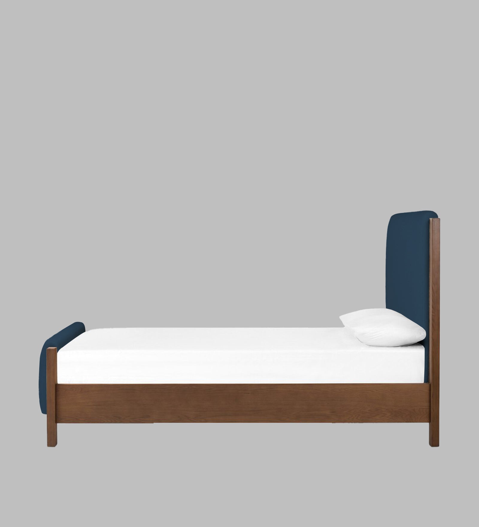 Zoro Boucle Fabric King Size Bed in Classic Blue Colour - Febonic Living