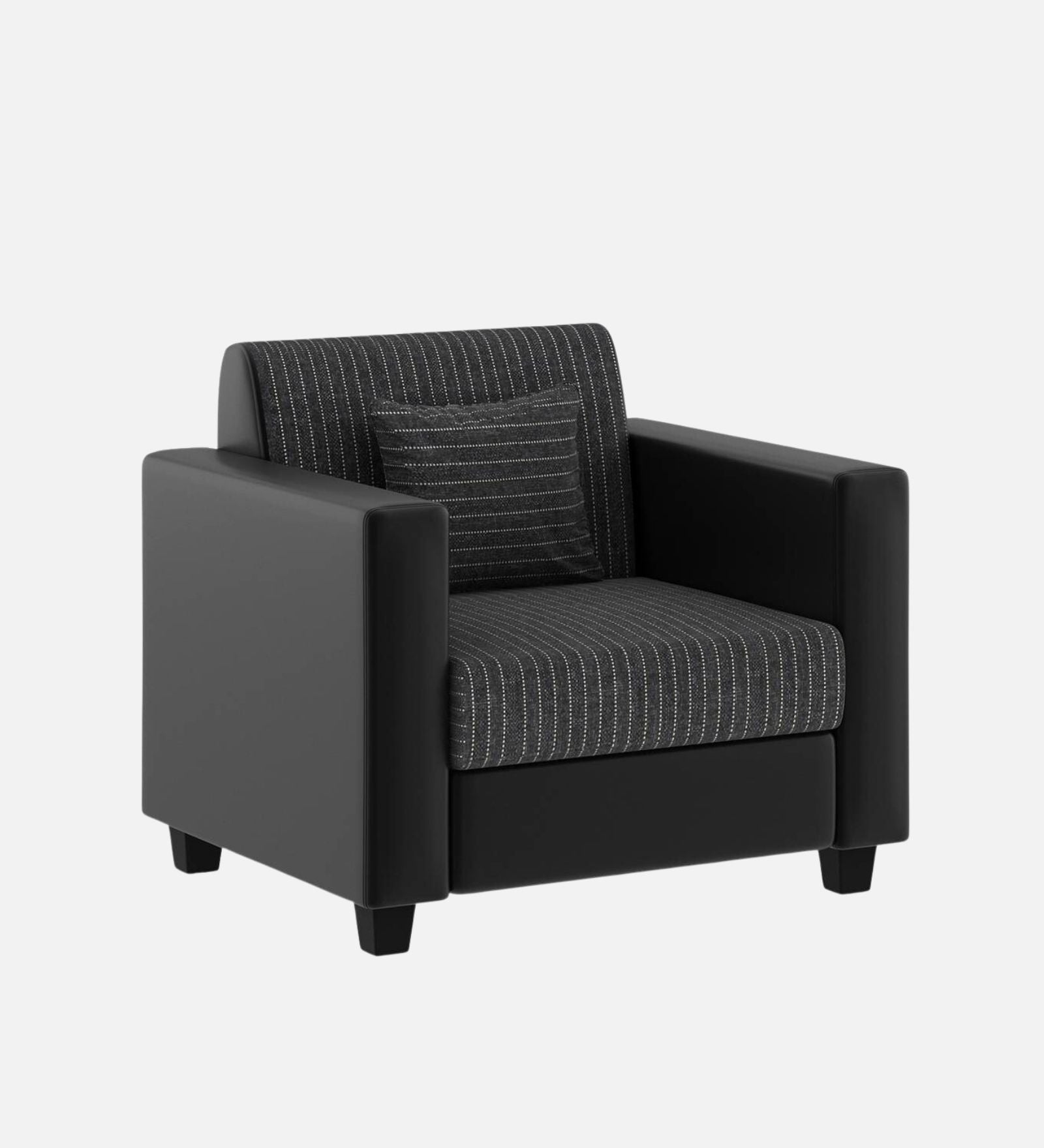Baley Fabric 1 Seater Sofa In  Lama Black Colour - Febonic Living